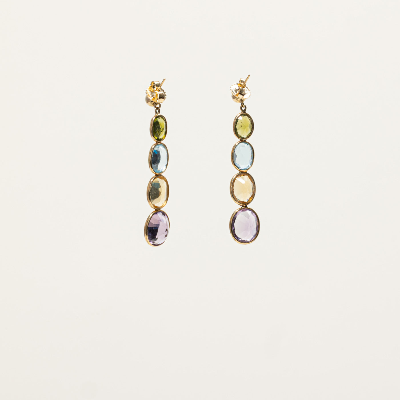 14k Bezel Set Multi Gemstone Drop Earrings | 13.92ctw