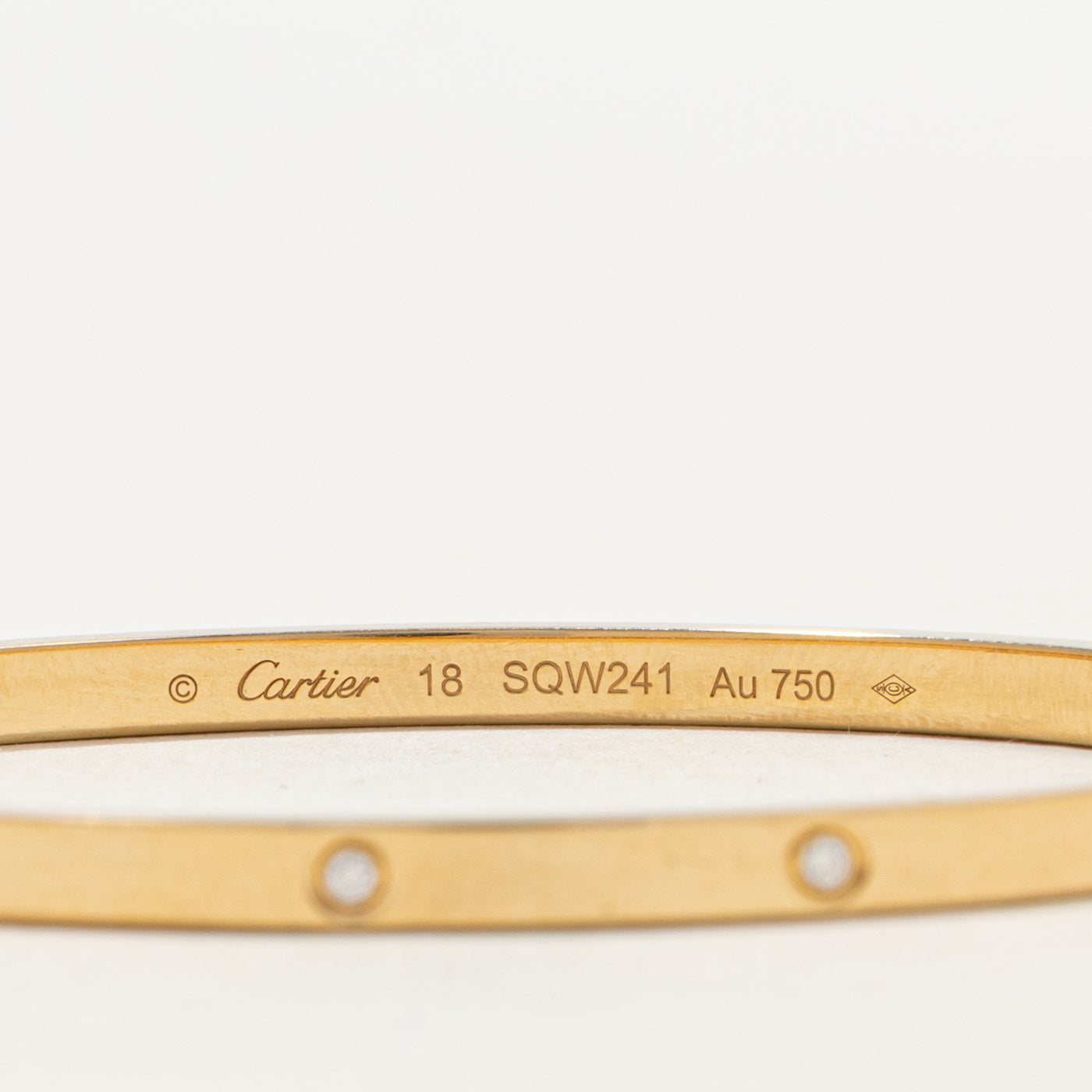 'Cartier' 10 Diamonds Love Bracelet Small Model | 0.21ctw | Cartier Size 18
