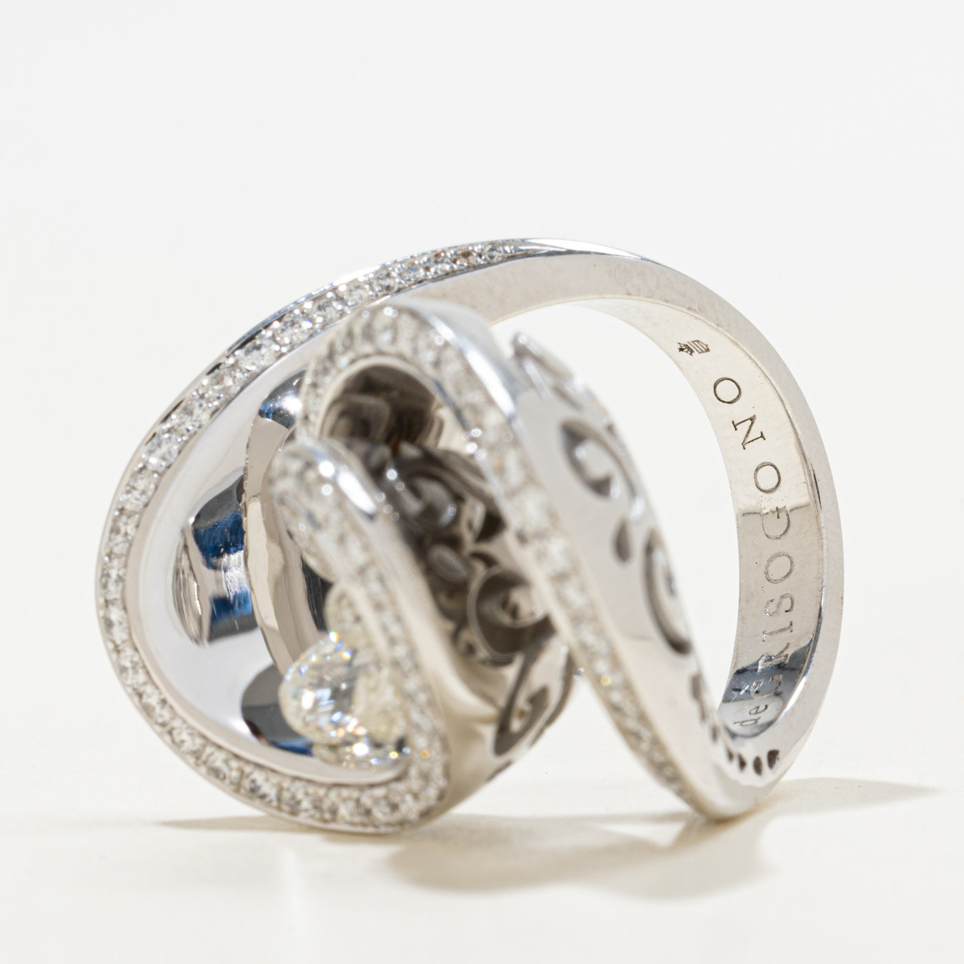 Bague cocktail « De Grisogono » en diamants briolette | 1,50 ct | 0,85 ct | Taille 6,5