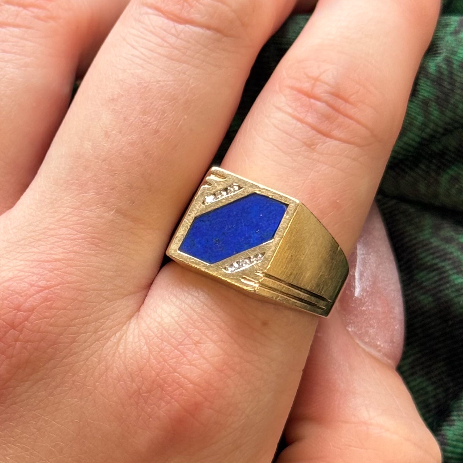 Lapis & Diamond Ring | 2.00ct, 0.09 | SZ 9.75 |