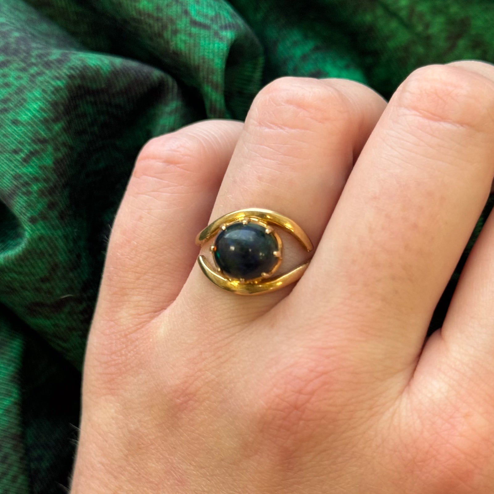 Treated Black Opal Ring | 3.20ct | SZ 7.25 |
