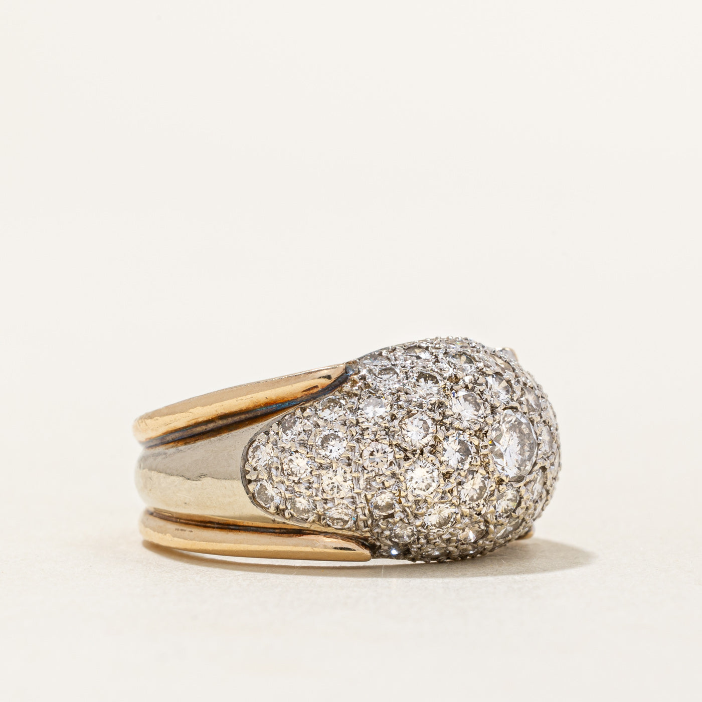 Two Tone Diamond Dome Ring | 1.89ctw, 0.27ct | SZ 8 |