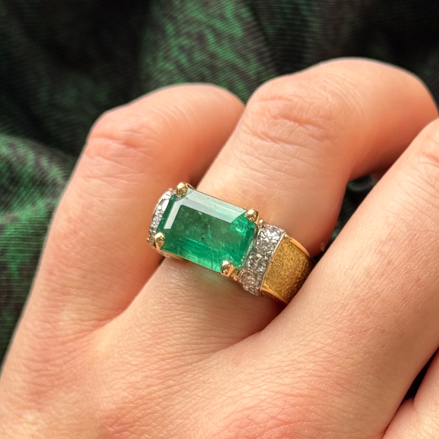 5ct+ Emerald & Diamond Ring | 5.52ct, 0.67ctw | SZ 5.25 |