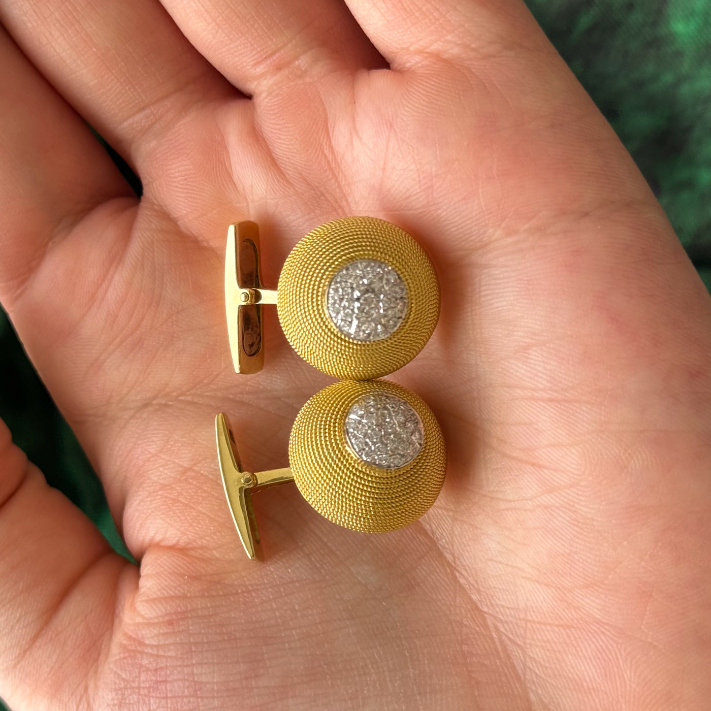Yellow Gold & Diamond Cufflinks | 0.75ctw |