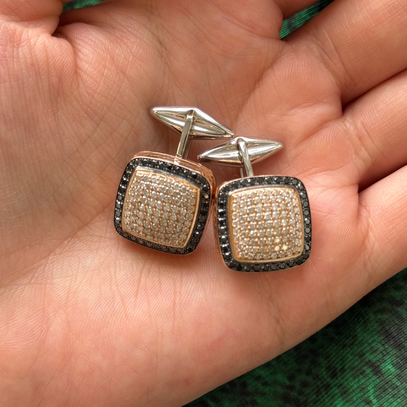 White & Black Diamond Cufflinks | 1.54ctw, 0.70ctw |