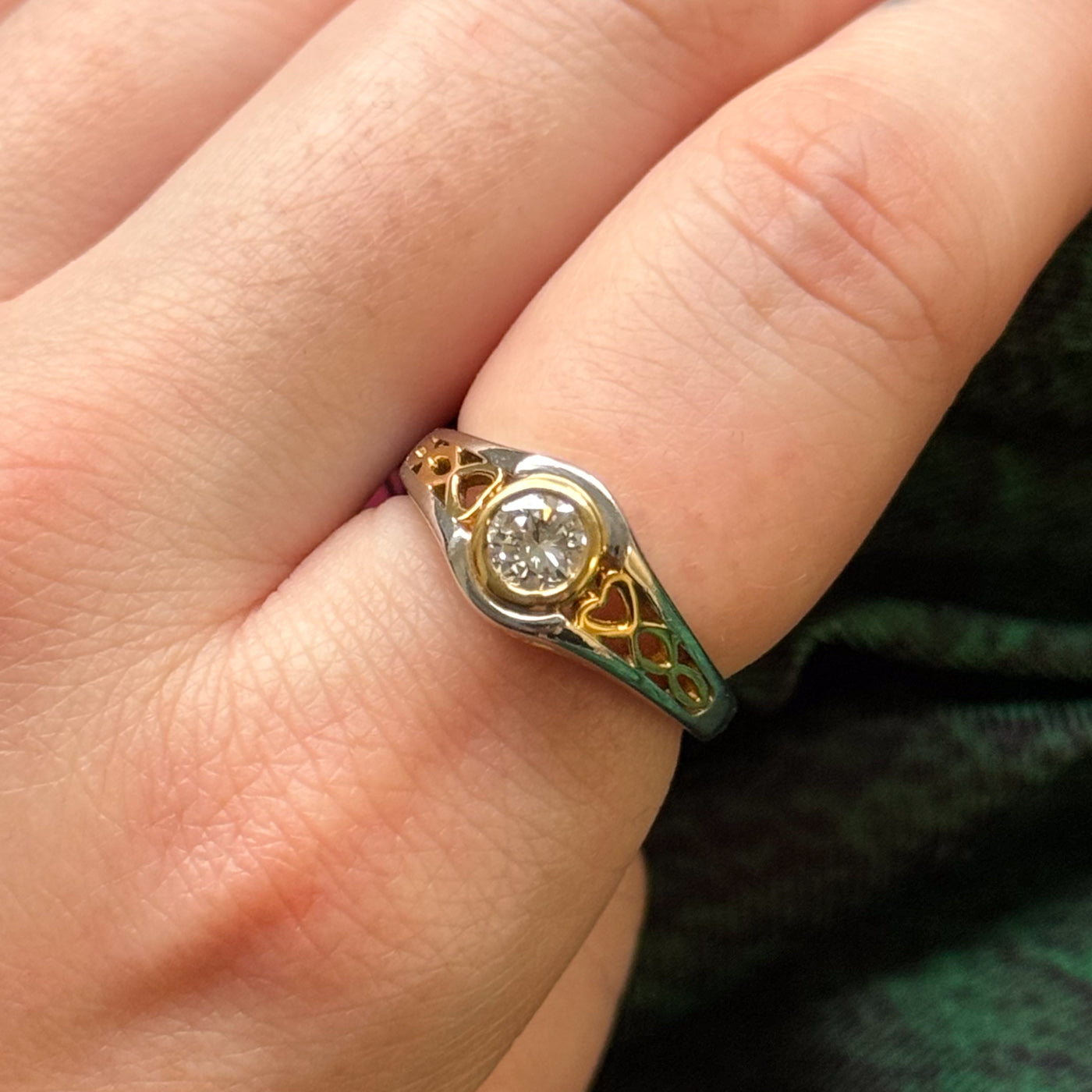 Platinum Diamond & Emerald Ring | 0.50ct, 0.02ctw | SZ 6.25 |