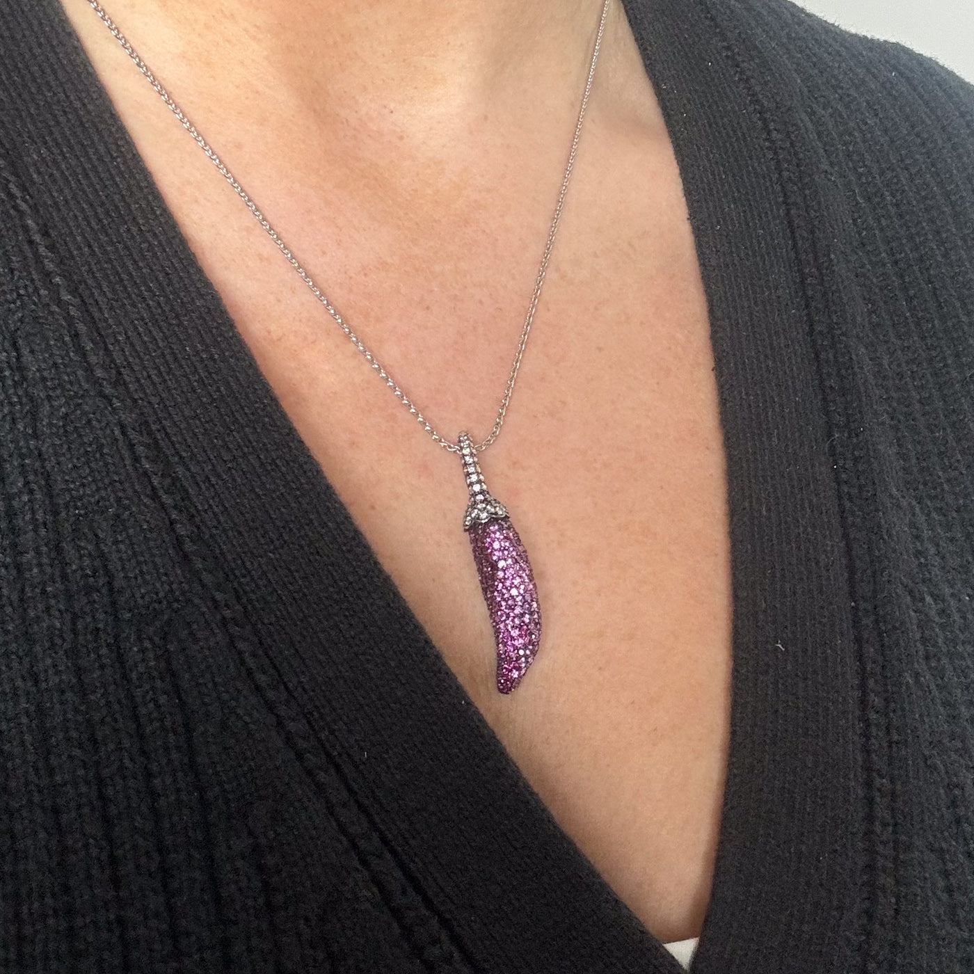 Ruby, Pink Sapphire & Diamond Pepper Pendant & Necklace | 3.00ctw, 0.45ctw | 17" |