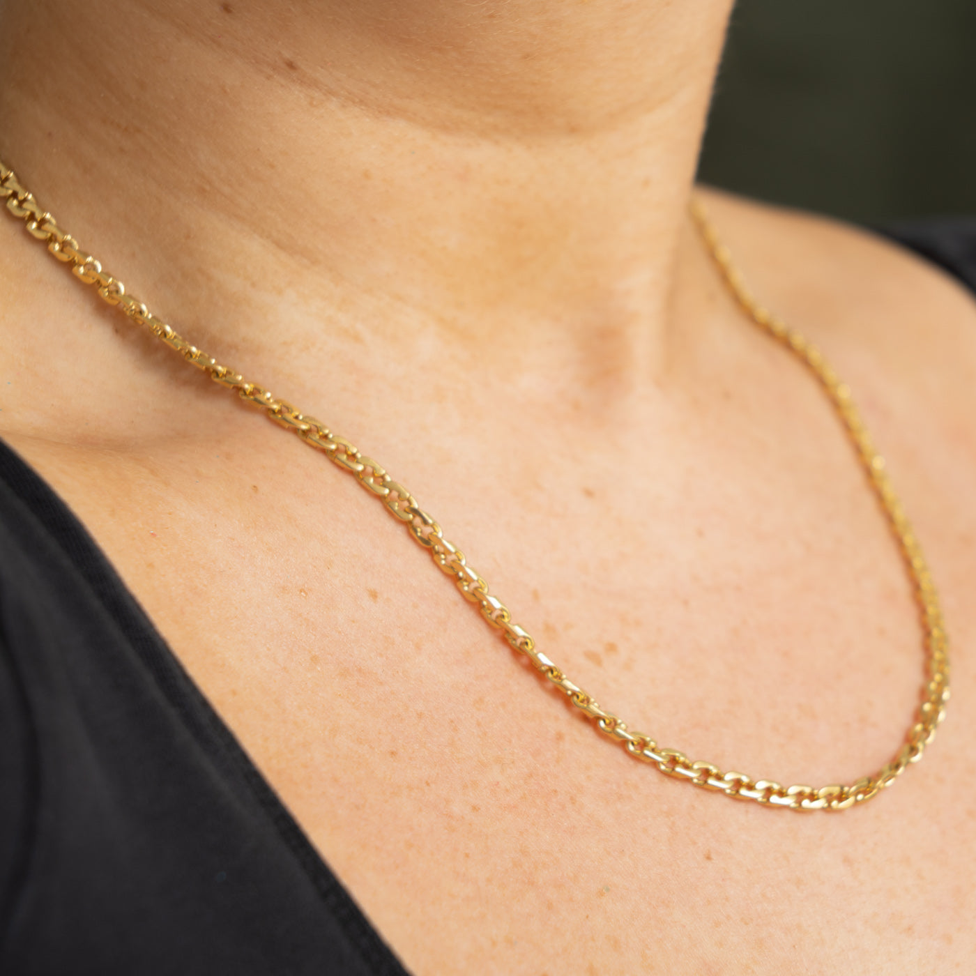 18k Yellow Gold Modified Curb Link Chain | 3.80mm | 19.75"