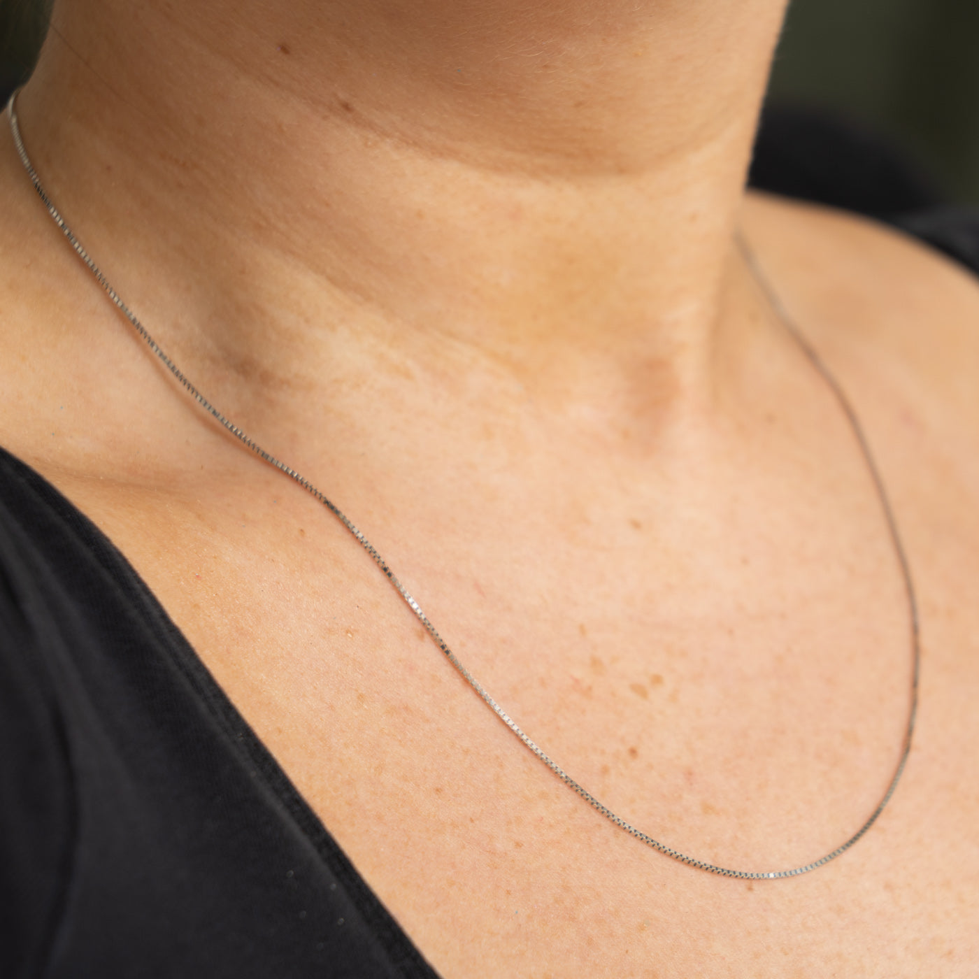 Italian White Gold Box Link Chain | 0.80mm | 19.5"