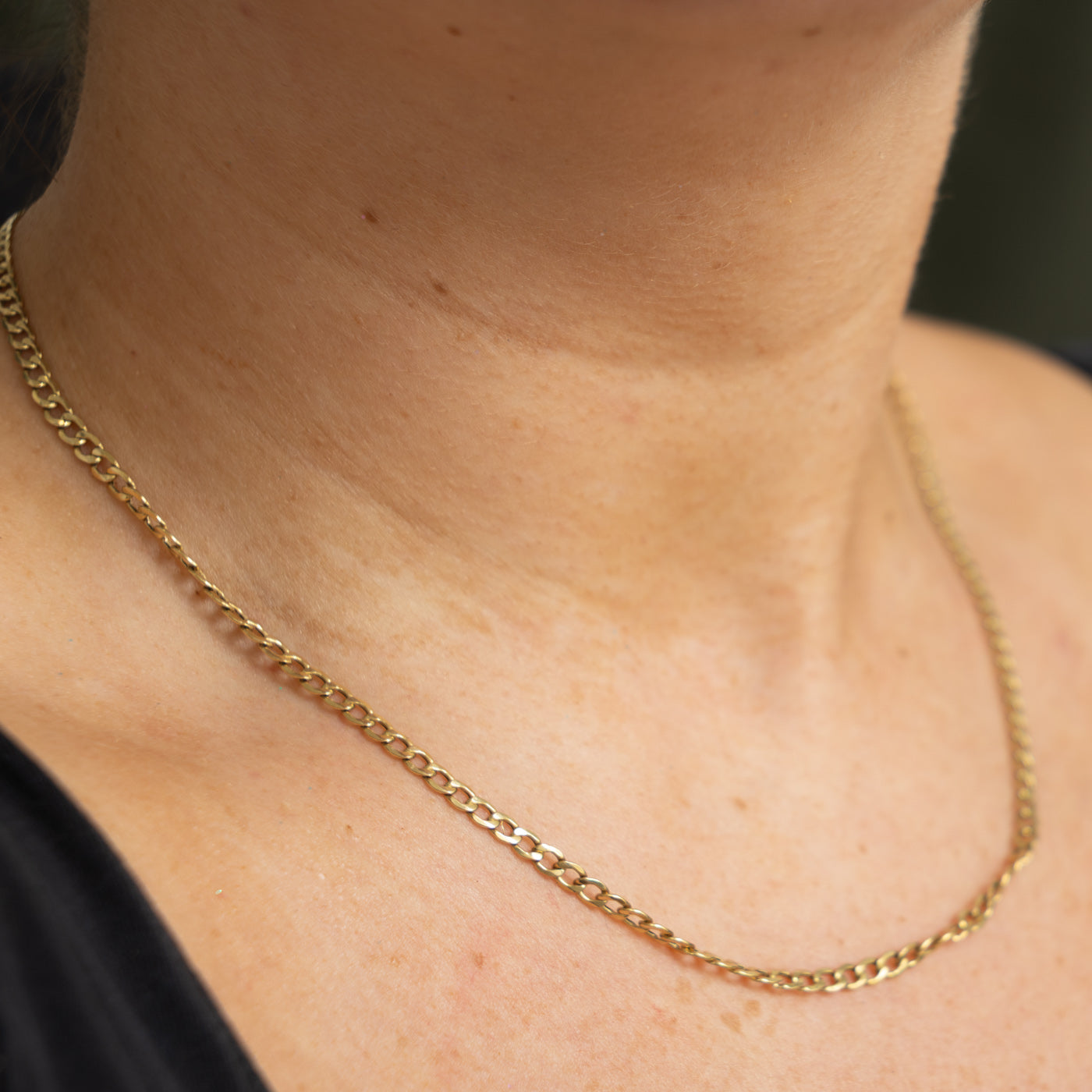 10k Yellow Gold Curb Link Chain | 3.40mm | 18"