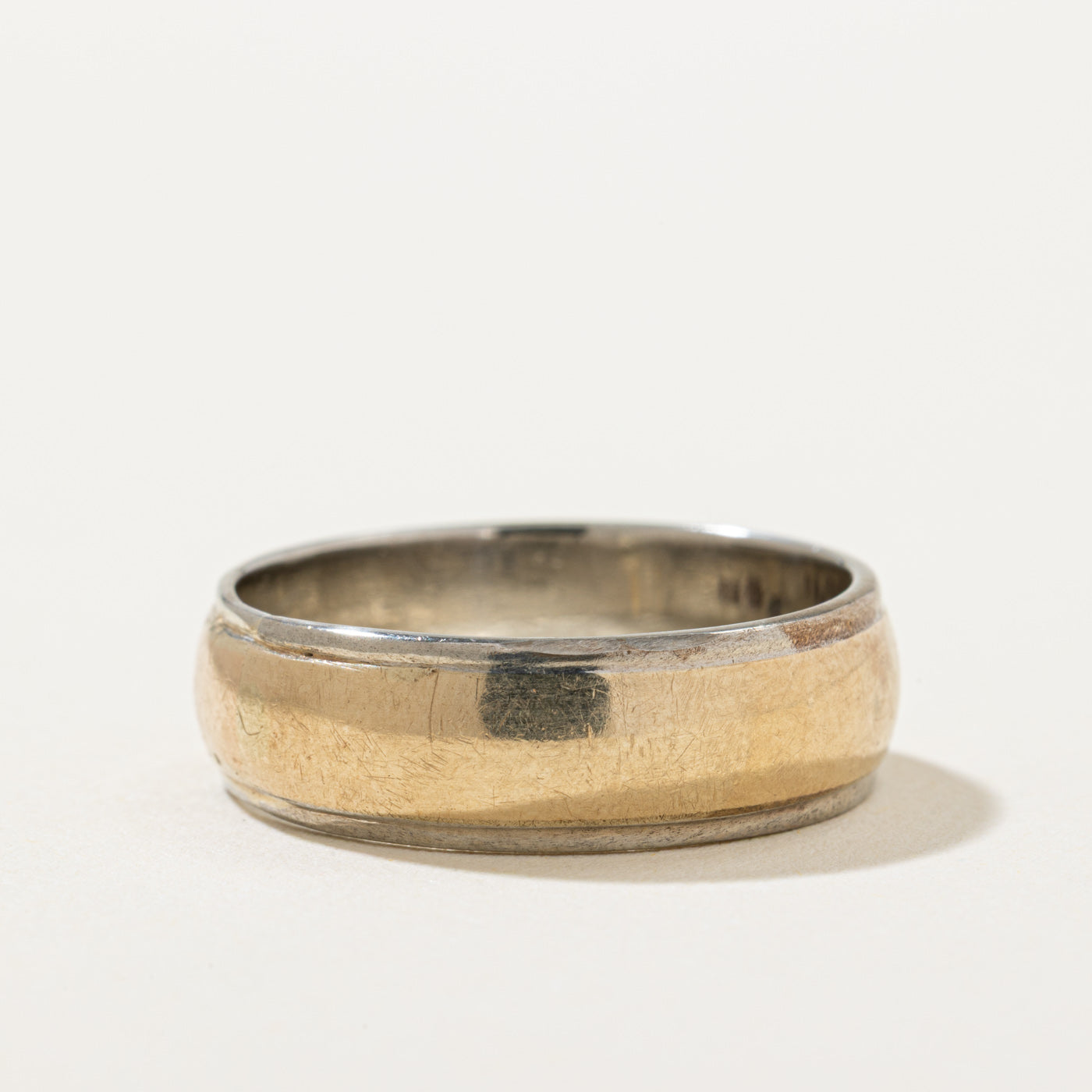 Vintage Canadian 10k Two Tone Gold Band | 6.70mm | SZ 9.75
