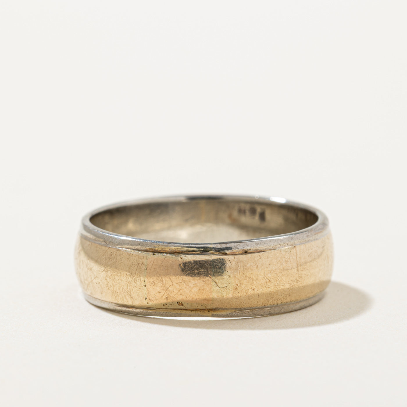Vintage Canadian 10k Two Tone Gold Band | 6.70mm | SZ 9.75