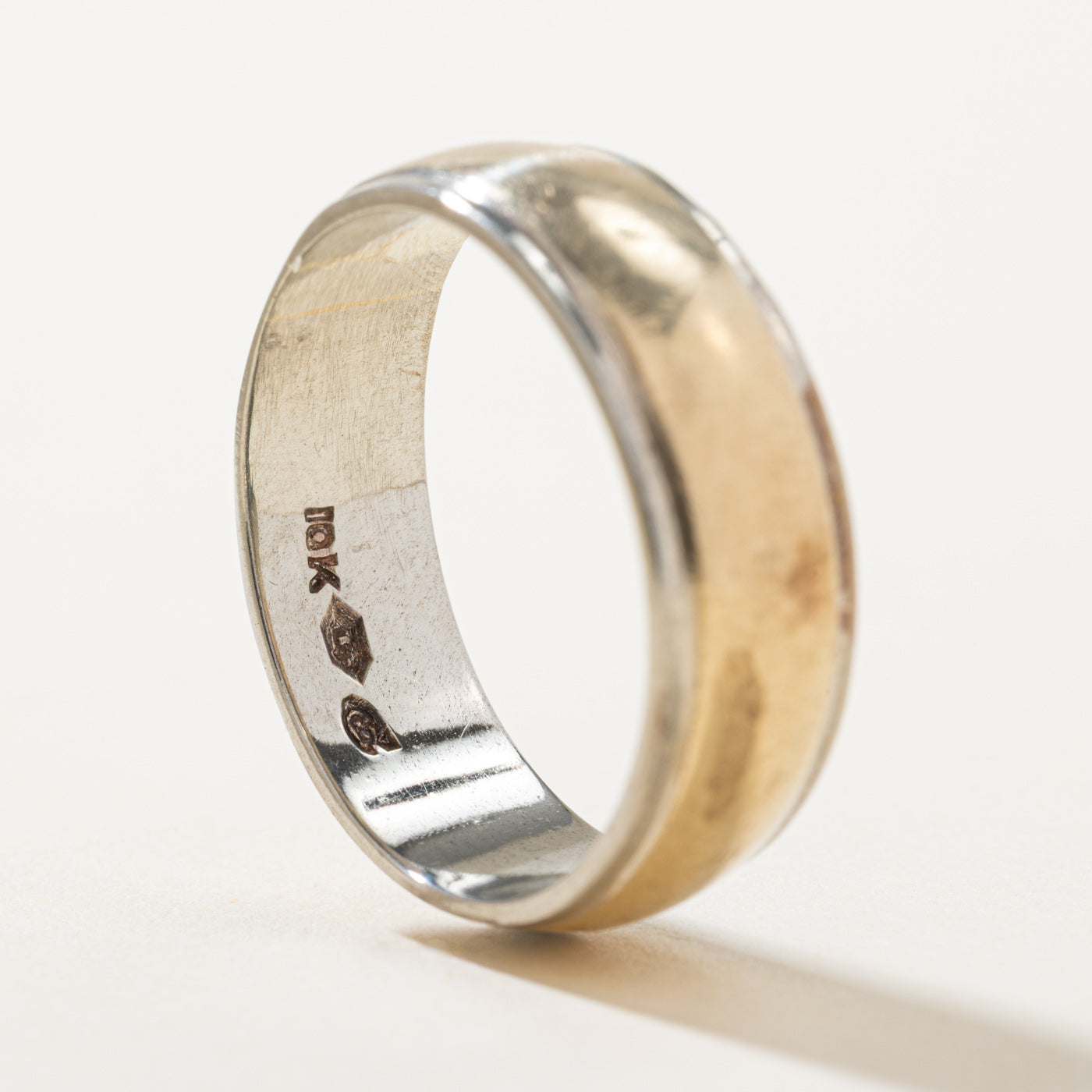 Vintage Canadian 10k Two Tone Gold Band | 6.70mm | SZ 9.75