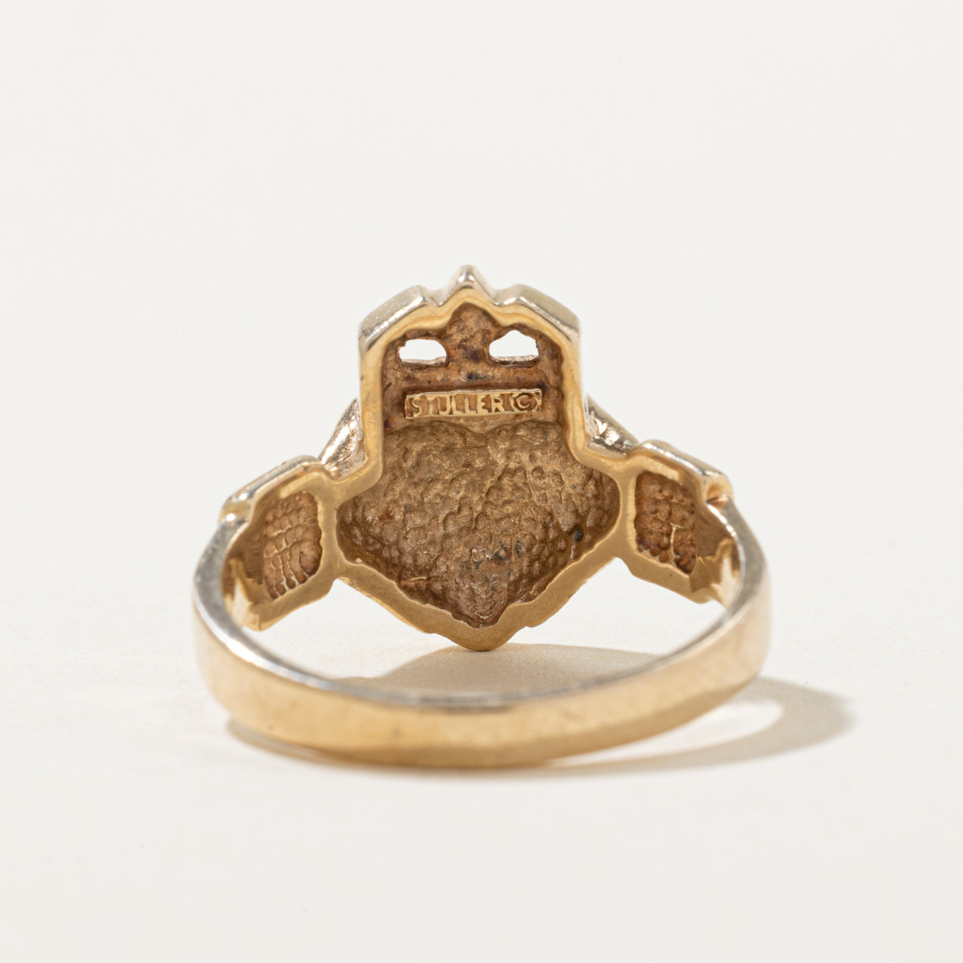 10k Yellow Gold Claddagh Ring | Top: 13.45mm, Band: 2.45mm | SZ 5.75