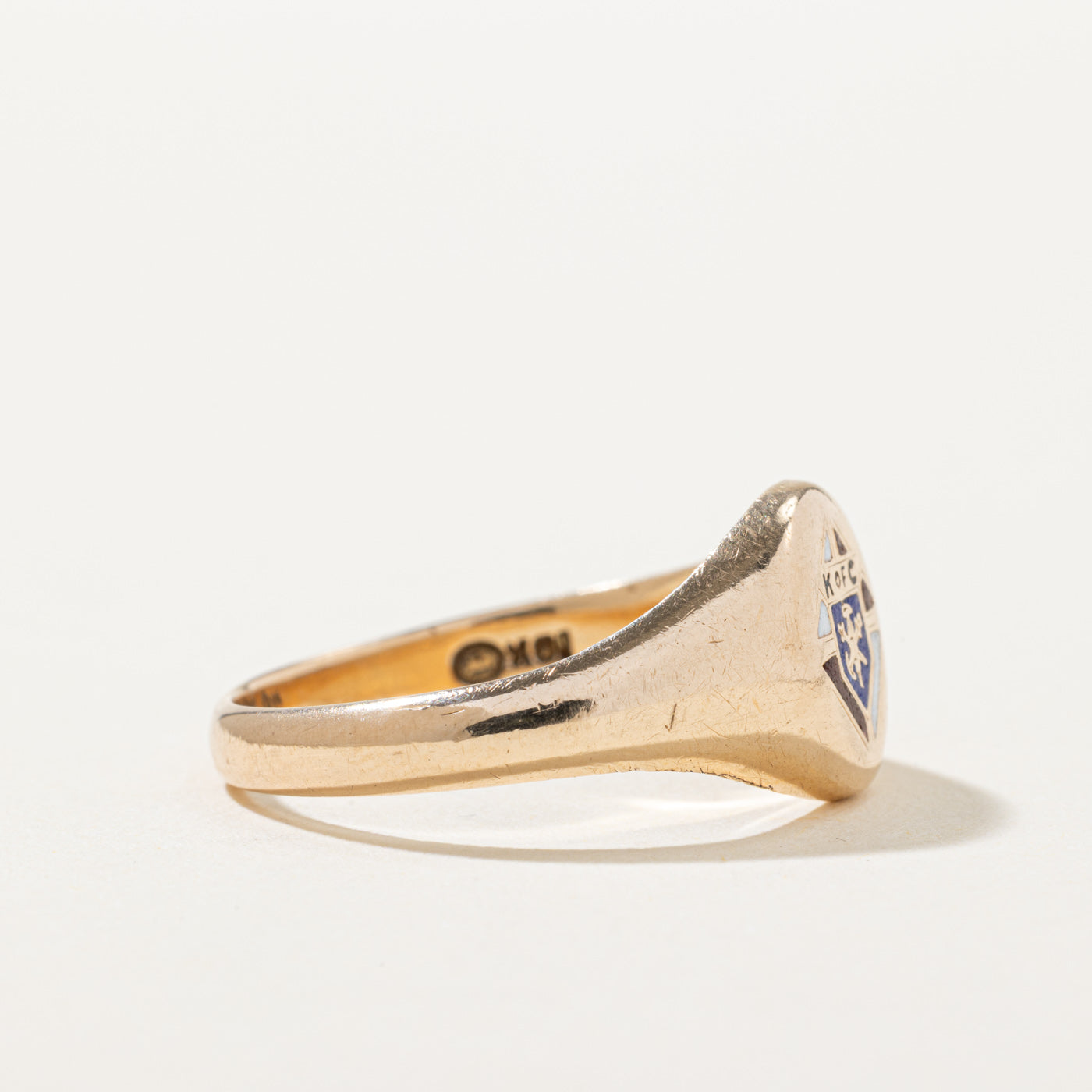 Vintage Knights of Columbus Enamel Crest Ring | SZ 10.5