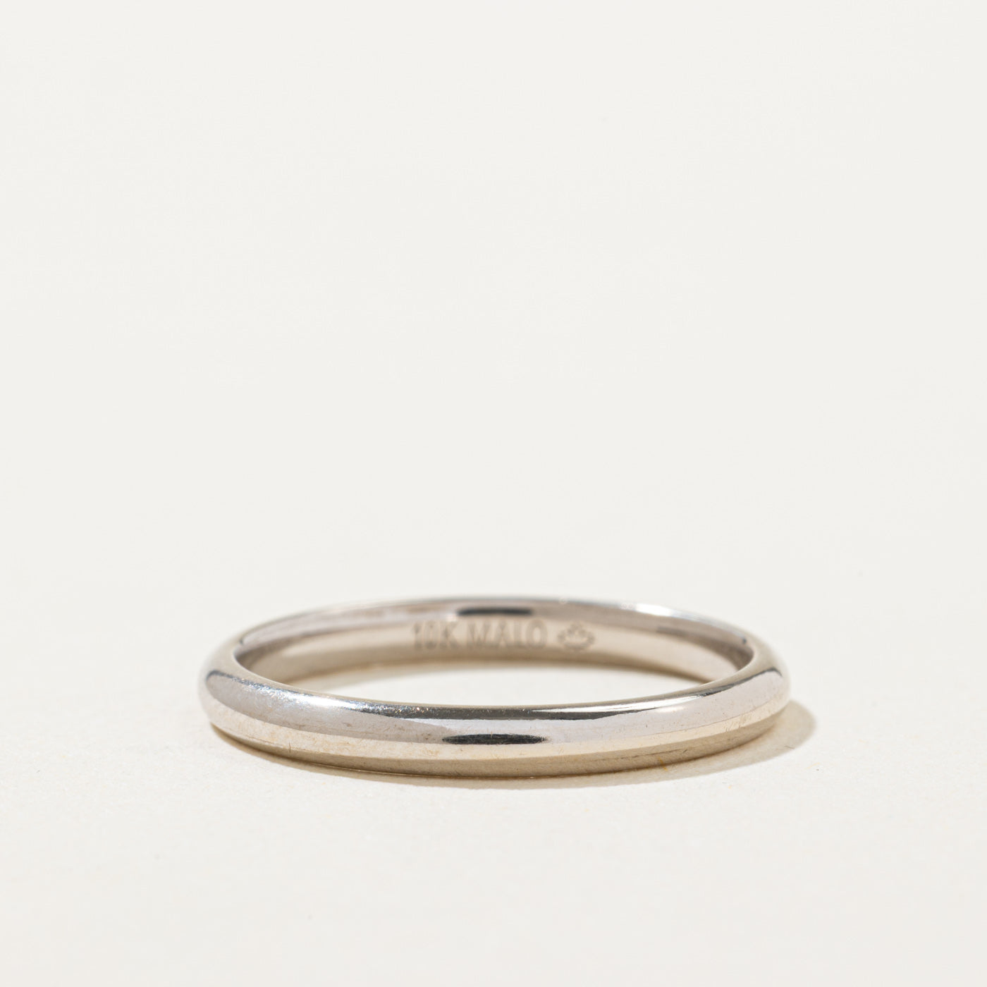 Alliance en or blanc 10 carats | 2,25 mm | Taille 6