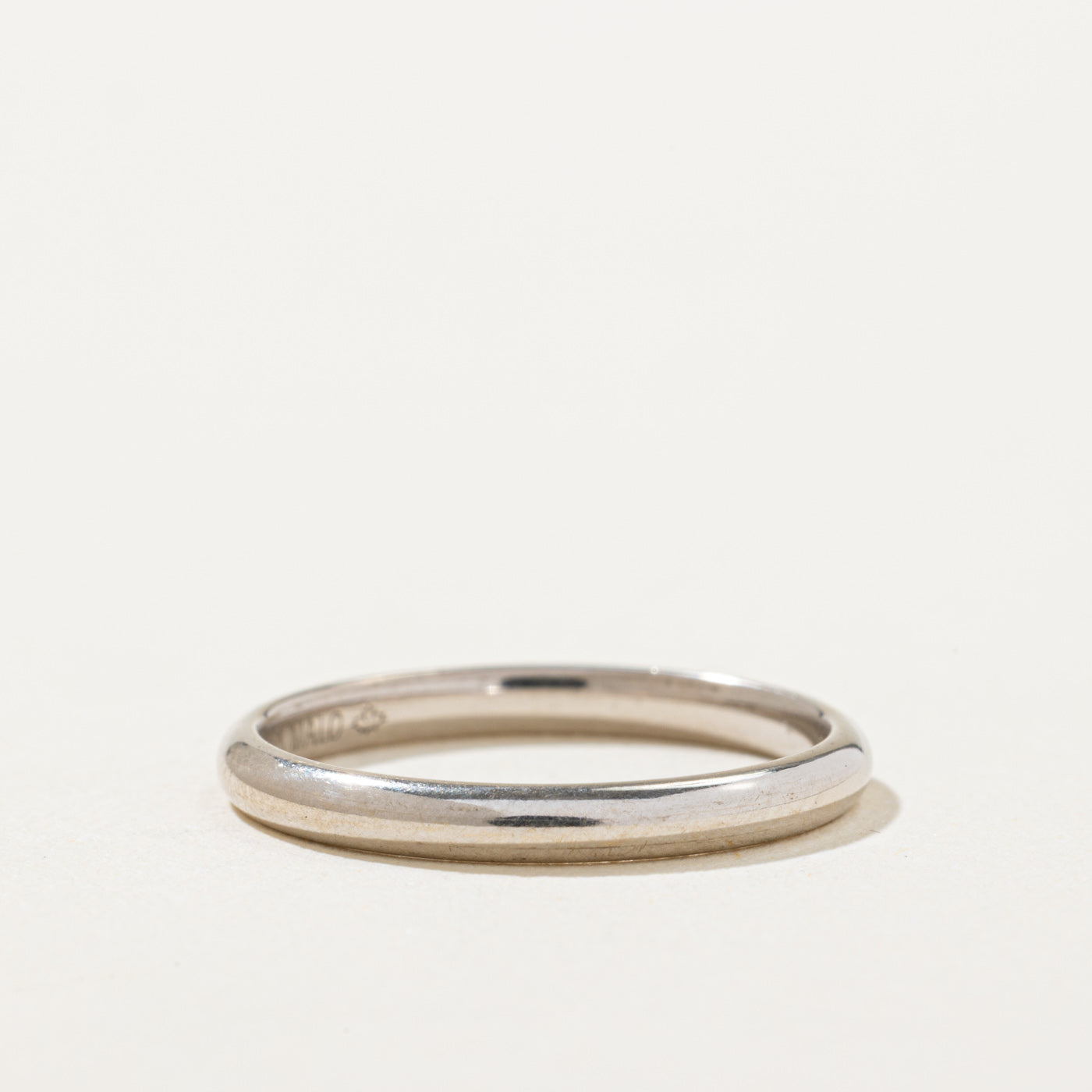 Alliance en or blanc 10 carats | 2,25 mm | Taille 6