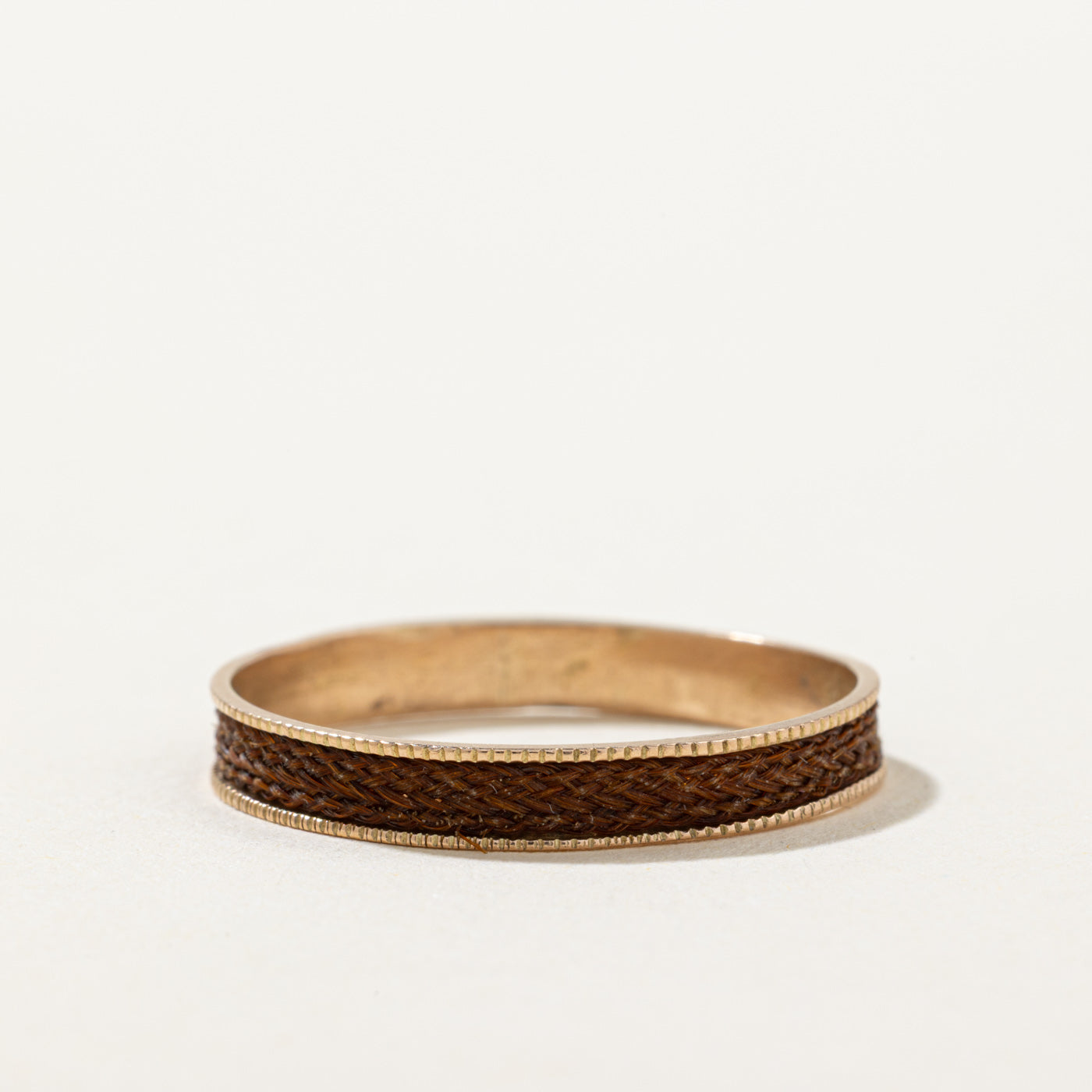 Victorian Mourning Braided Hair Band With Engraving | SZ 11