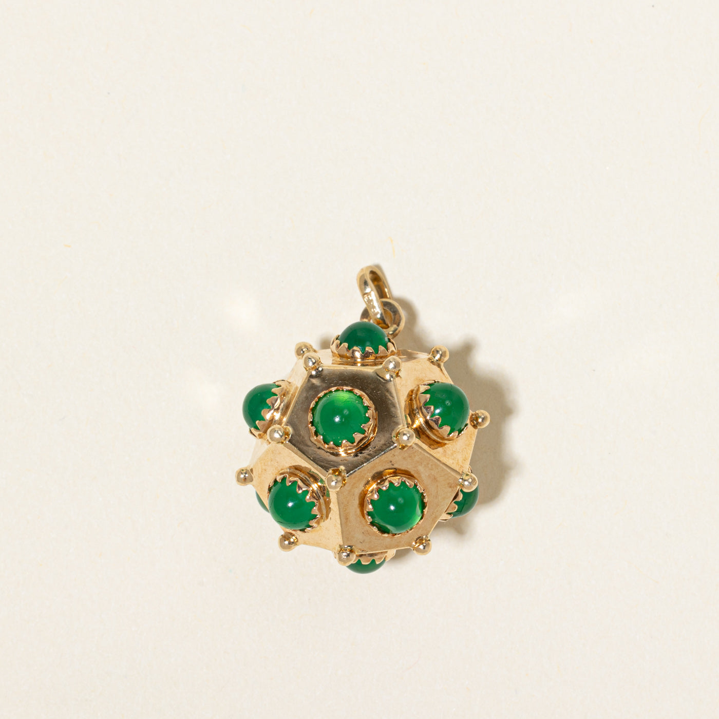 Vintage Green Glass Charm Pendant | 6.00ctw