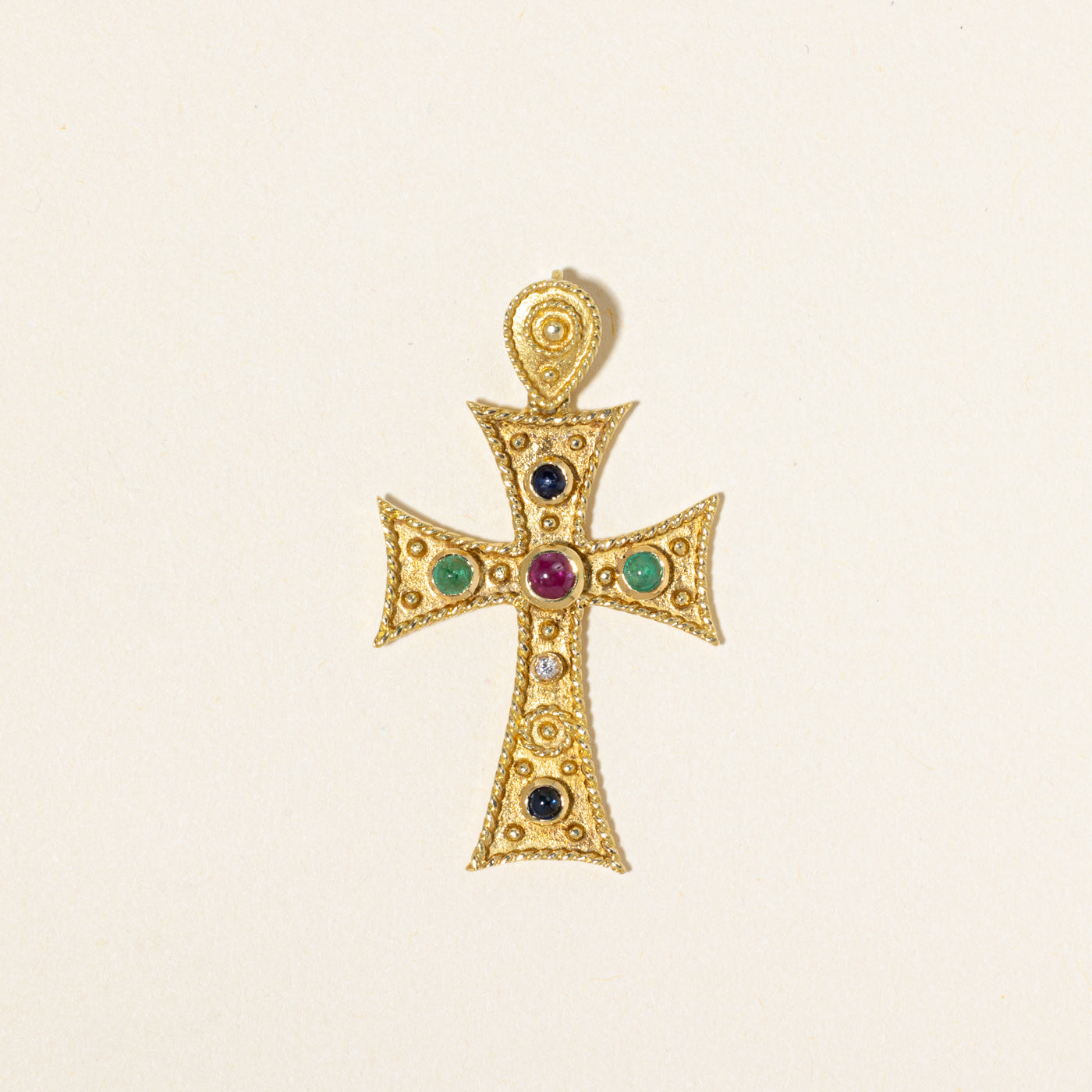Multi Gestone Cross Pendant | 0.41ctw