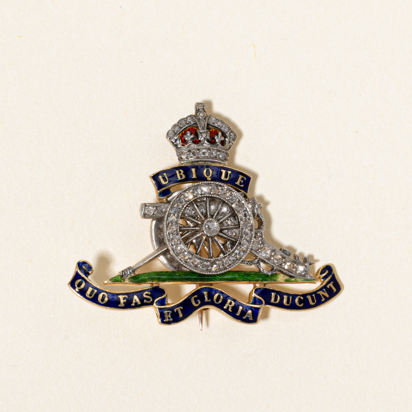 Vintage Royal Canadian Artillery Sweetheart Diamond Brooch | 0.25ctw