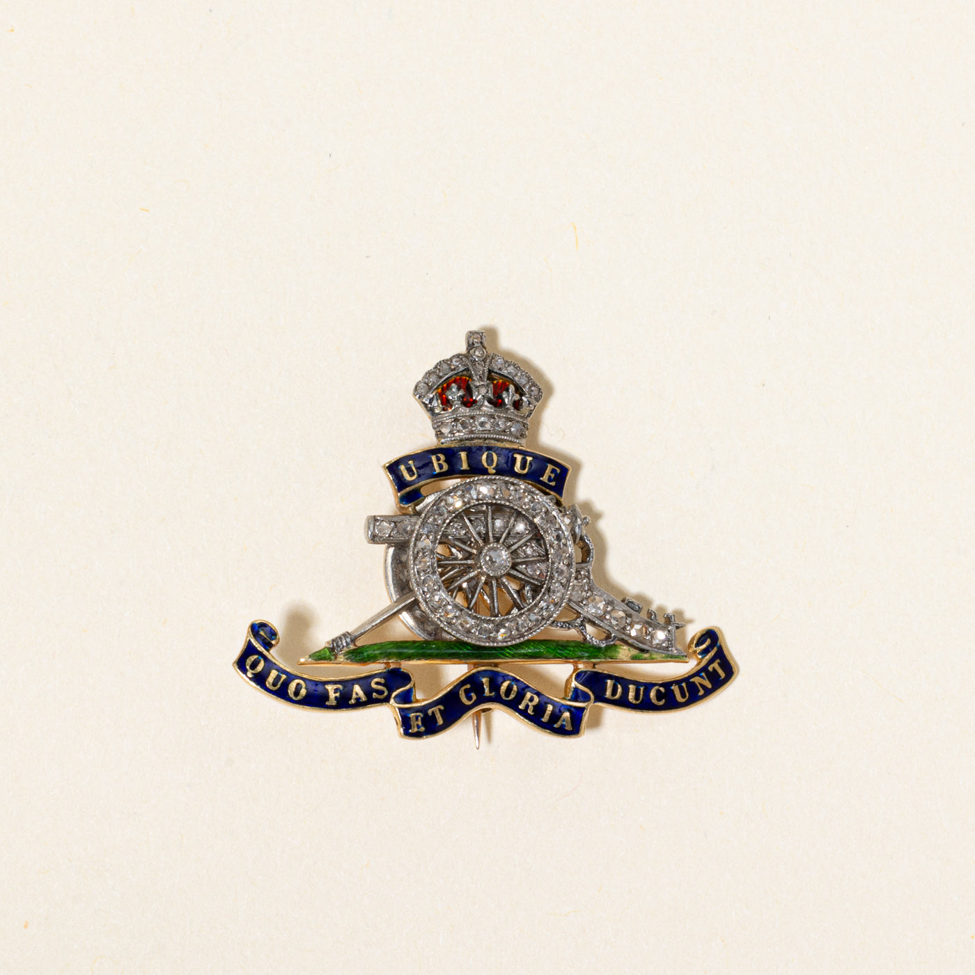 Vintage Royal Canadian Artillery Sweetheart Diamond Brooch | 0.25ctw