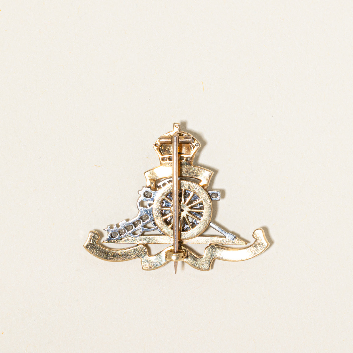 Vintage Royal Canadian Artillery Sweetheart Diamond Brooch | 0.25ctw