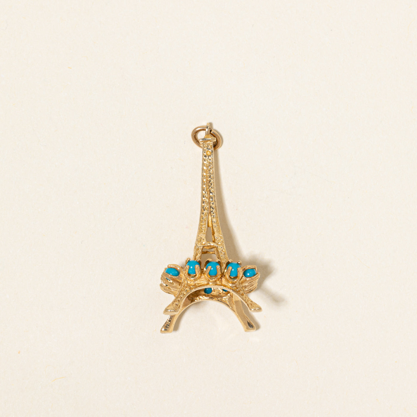 14k Imitation Turquoise Eiffel Tower Pendant | 1.00ctw