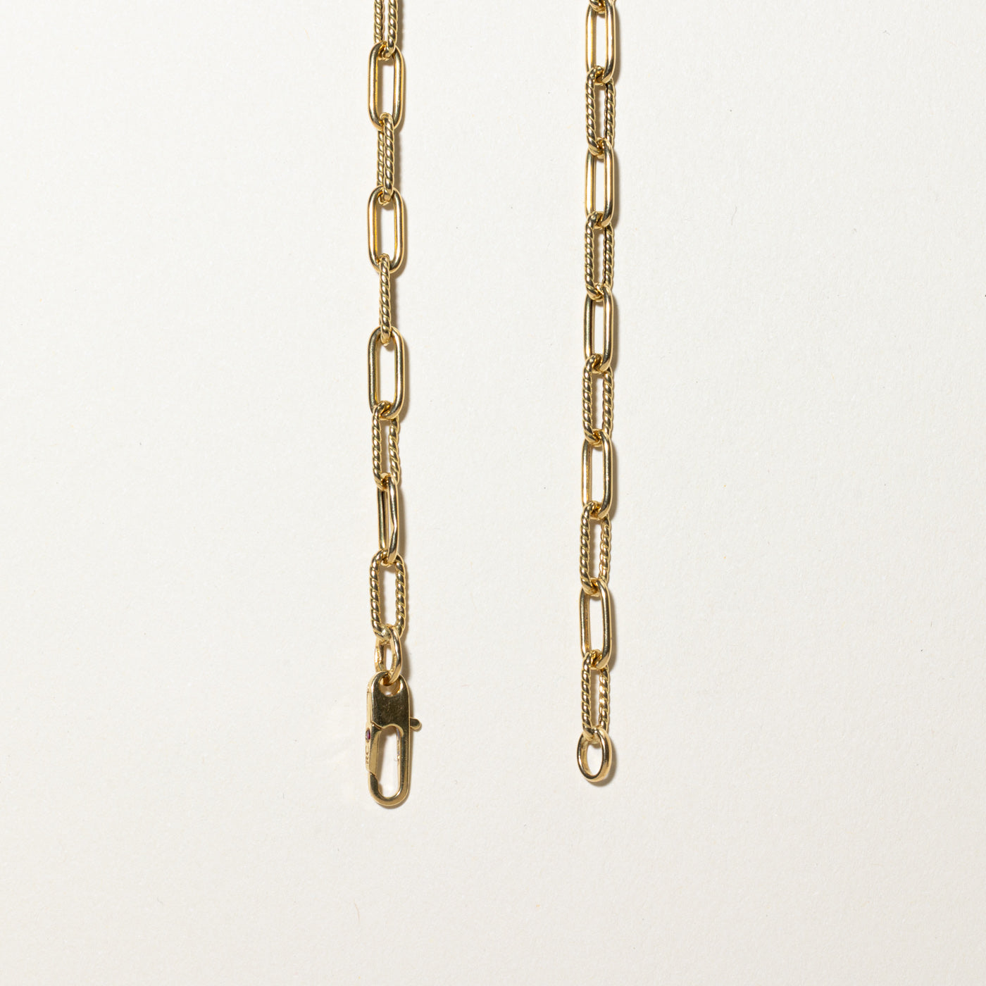 'Roberto Coin' Italian Paperclip Ruby Closure Chain | 0.02ct | 22"