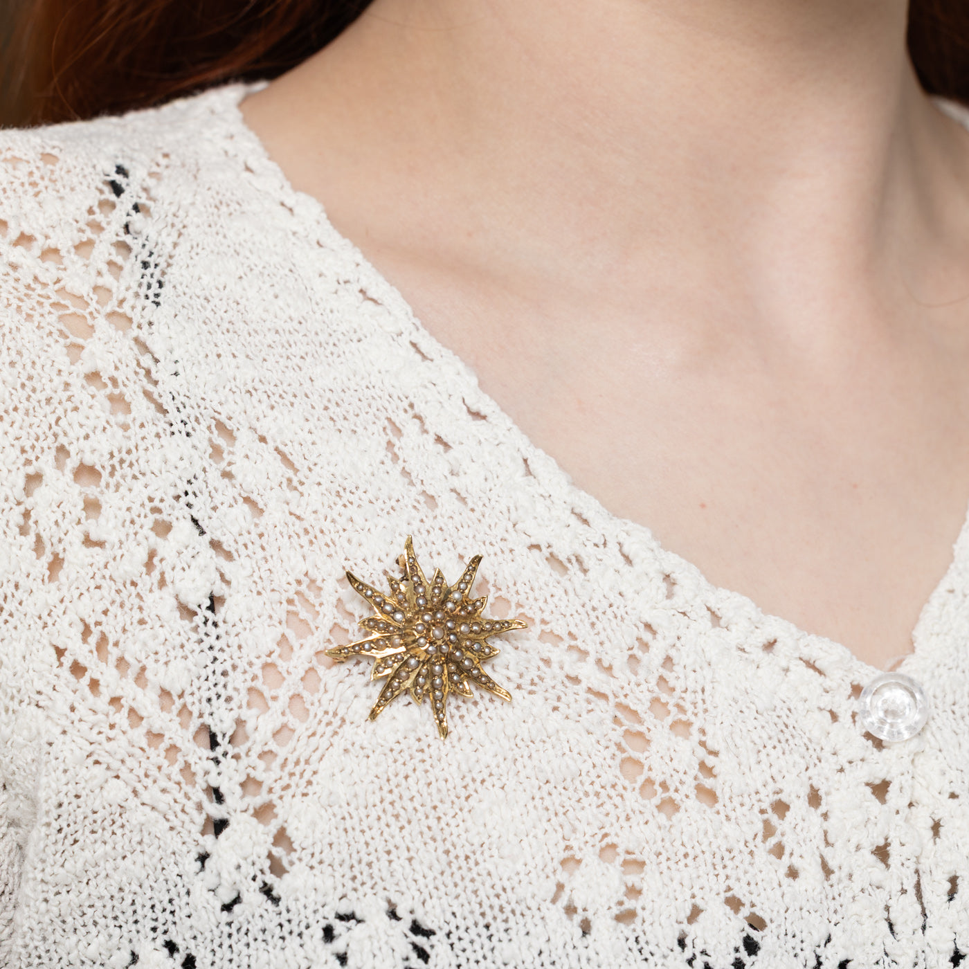 Late Victorian Seed Pearl Brooch & Pendant