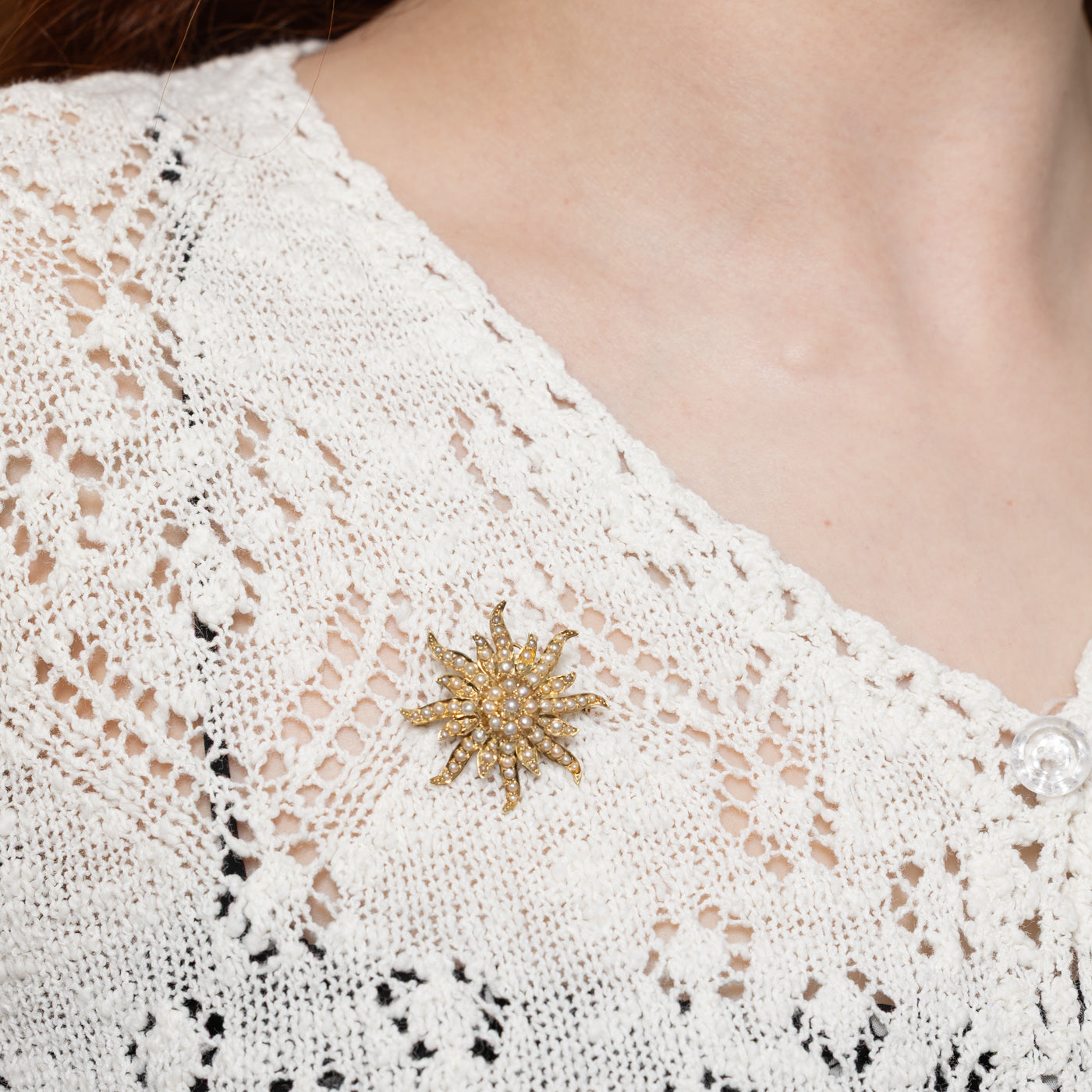 Late Victorian Seed Pearl Brooch & Pendant