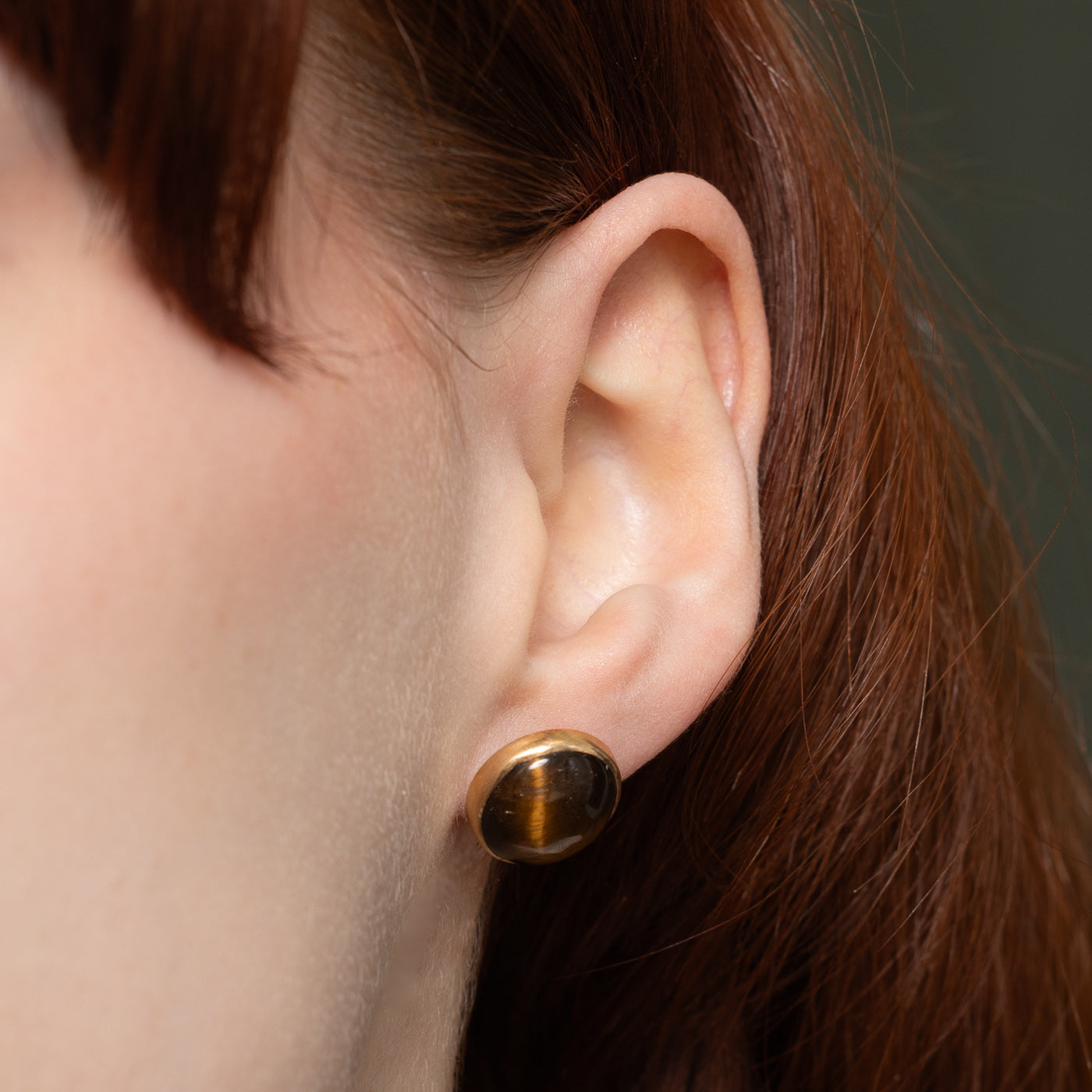 Antique Tigers Eye Quartz Stud Earrings | 12.00ctw