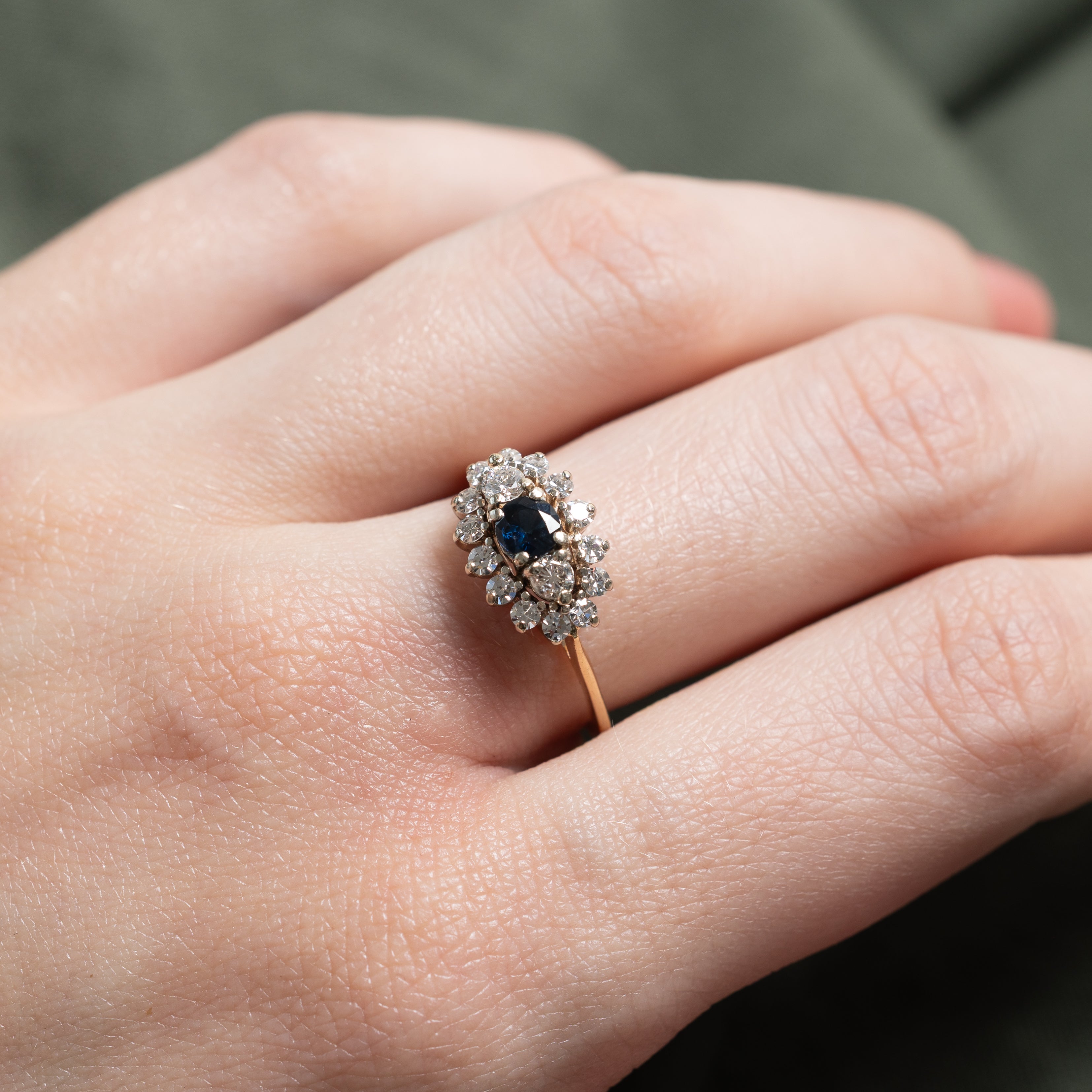 Diamond & Sapphire Cathedral Ring | 0.50ctw | 0.30ct | SZ 6.75