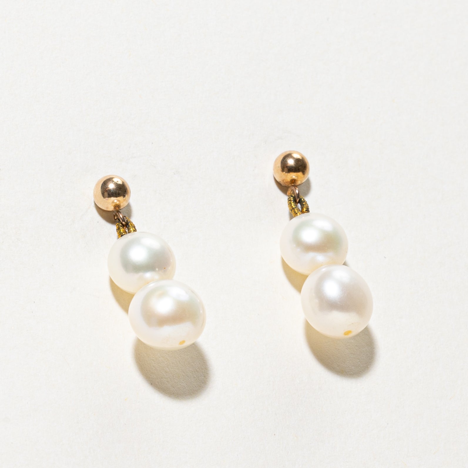 14k Pearl Drop Earrings