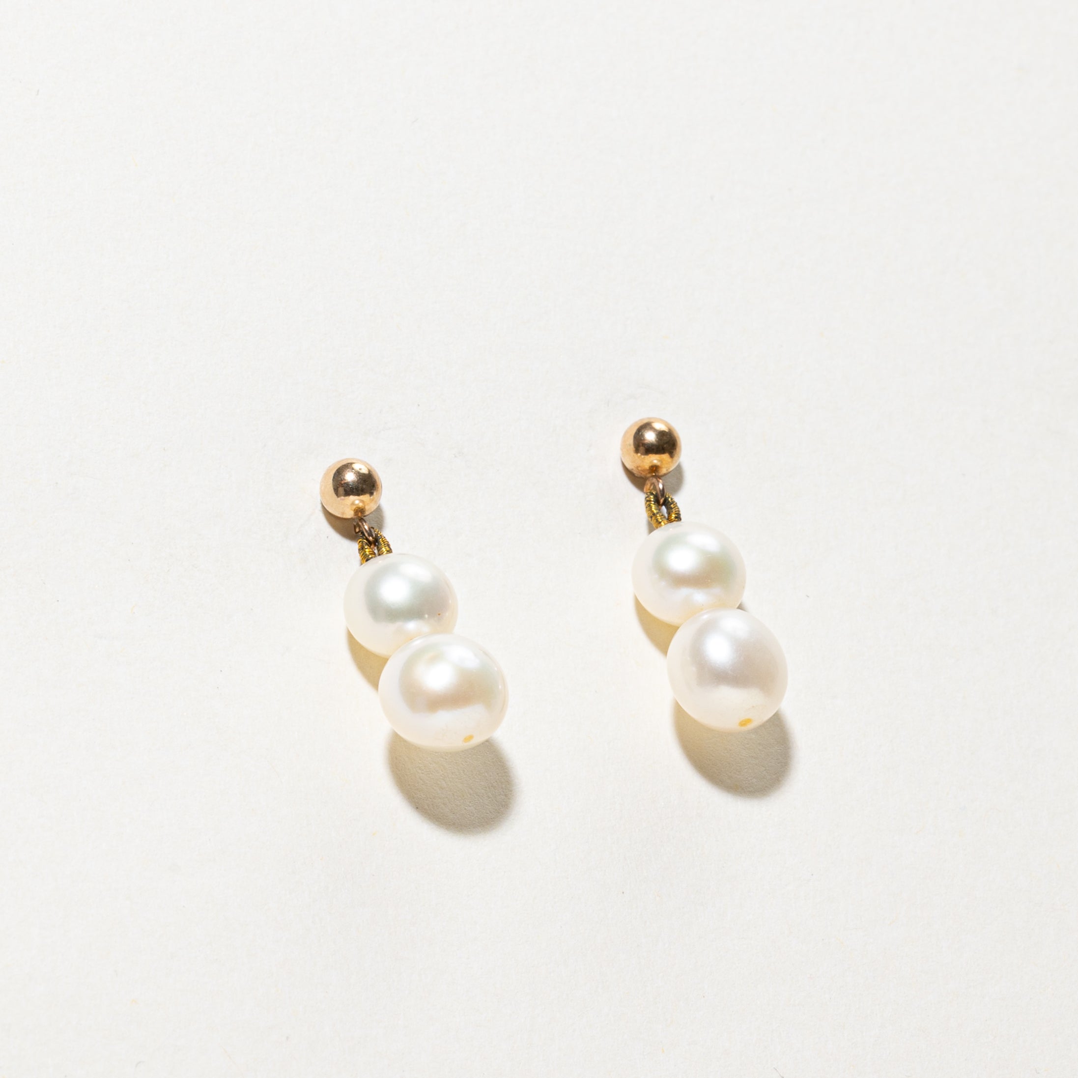 14k Pearl Drop Earrings