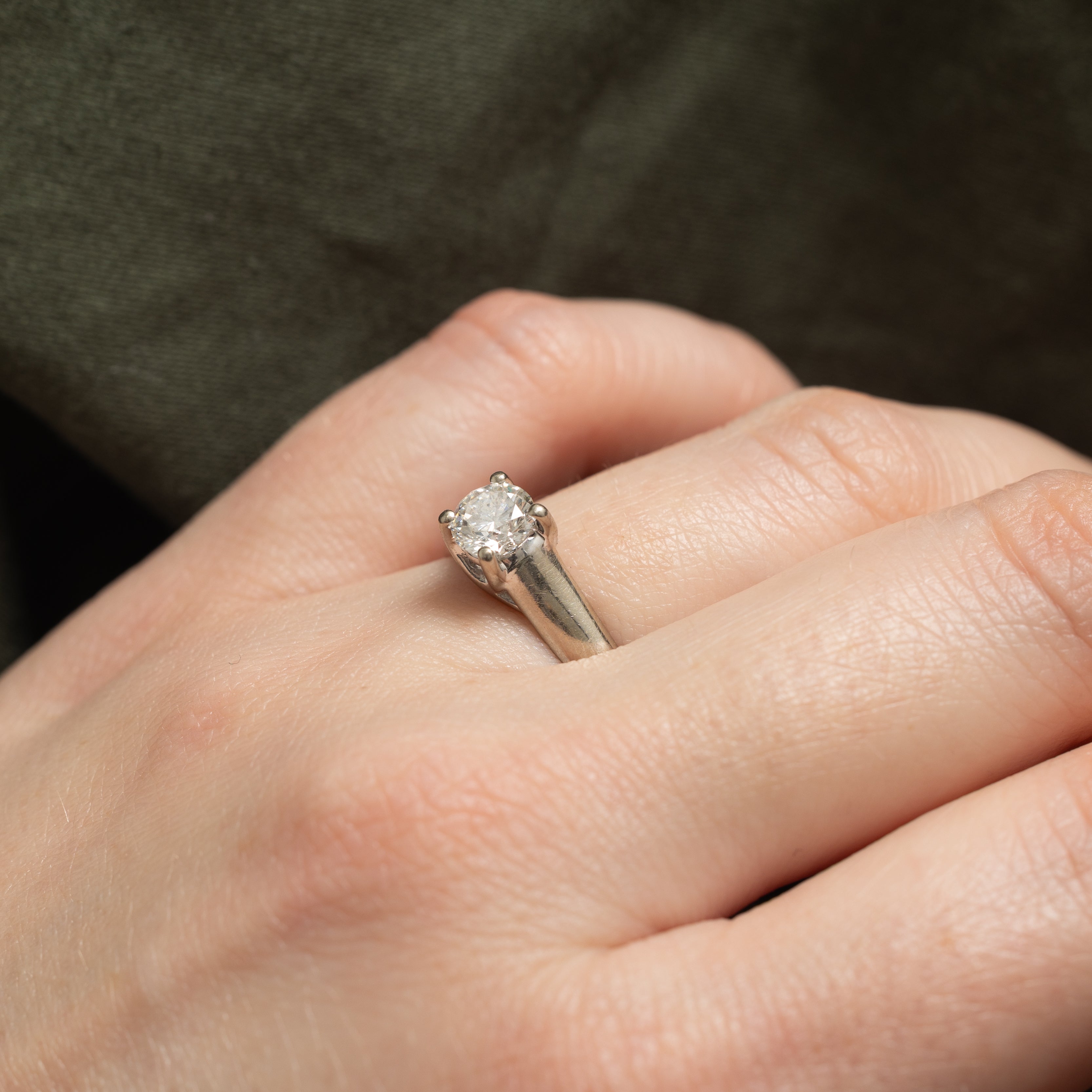 14k Round Brilliant Solitaire Diamond Ring | 0.71ct SI1 G/H | SZ 5.25