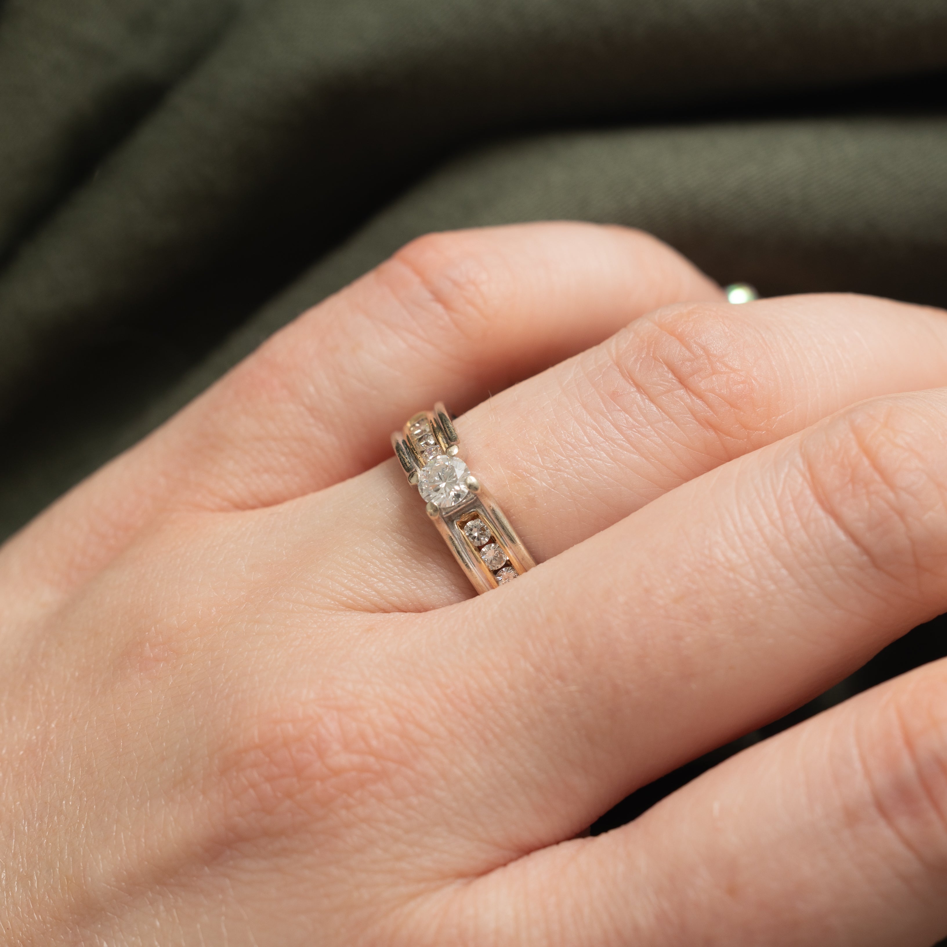 14k Diamond Channel Set Accented Ring | 0.26ct SI1 G/H, 0.24ctw | SZ 6.25
