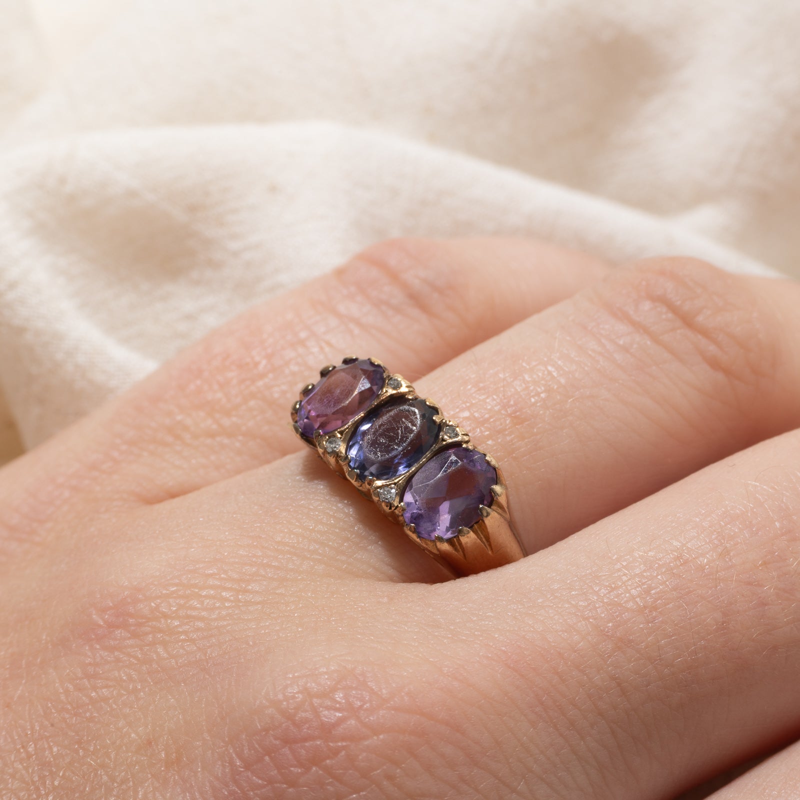 Amethyst, Tanzanite & Diamond Ring | 3.00ctw, 0.02ctw | SZ 7