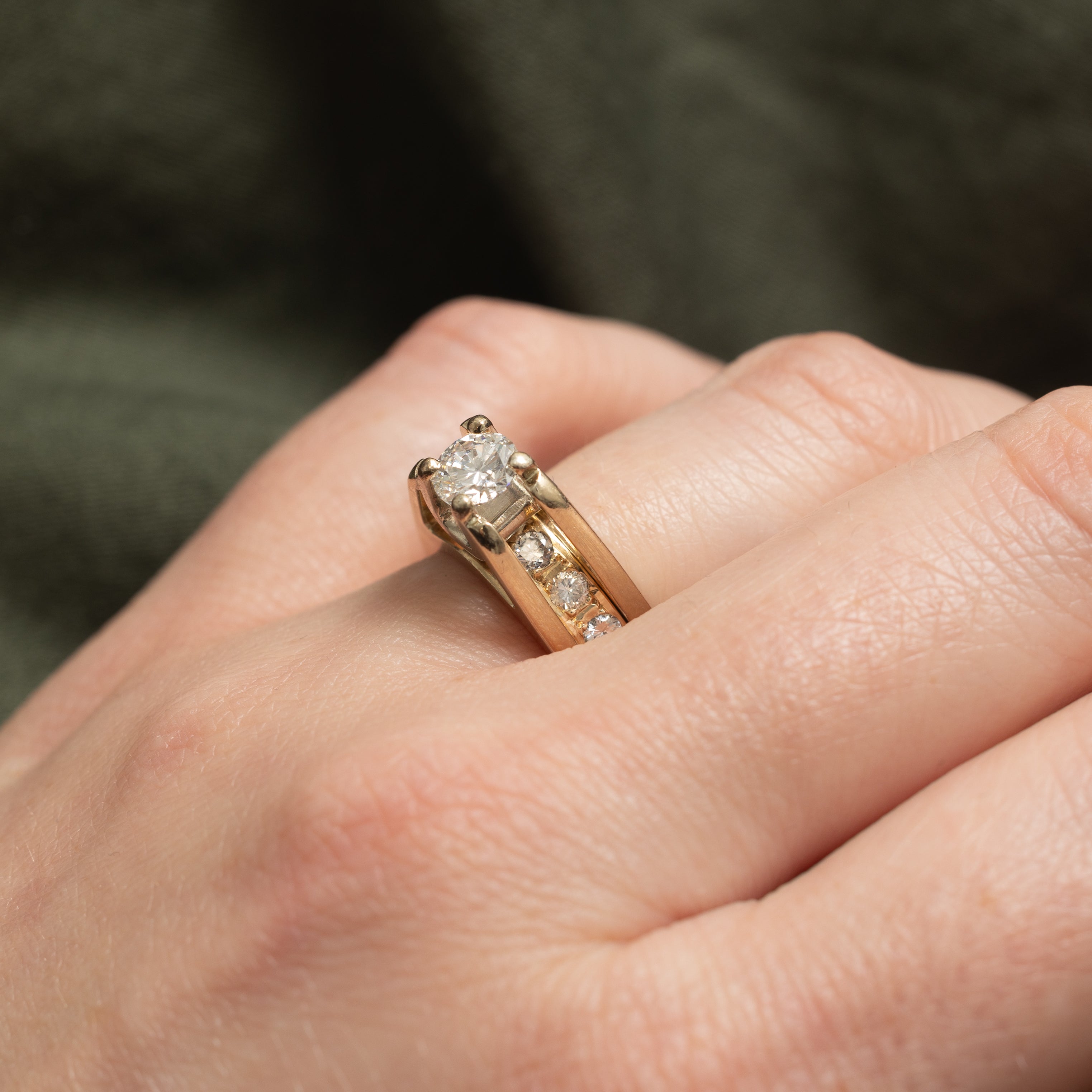 18k High Set Diamond Euro Shank Ring | 0.60ct VS1 I, 0.40ctw | SZ 5.75