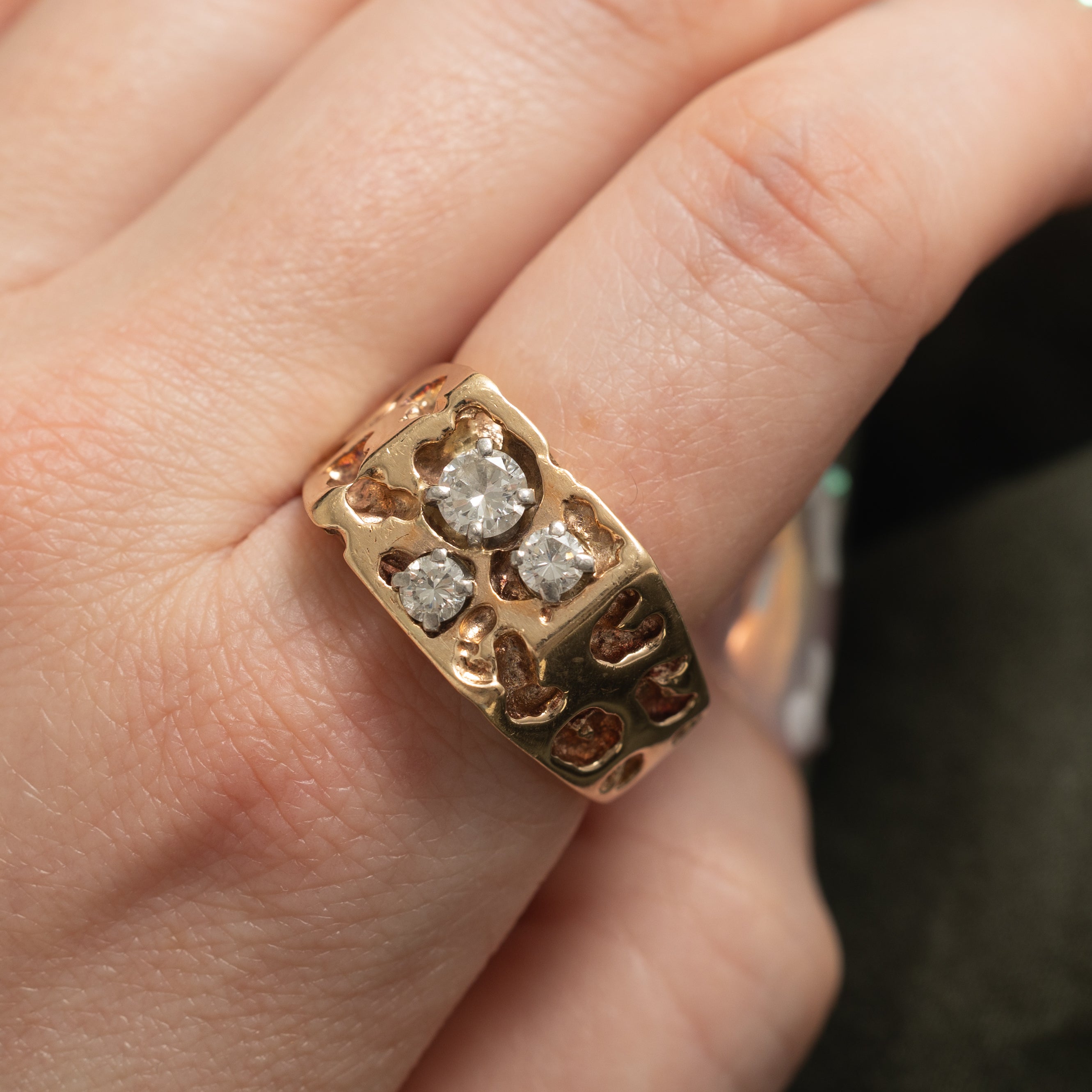 10k Diamond Nuggety Cocktail Ring | 0.75ctw | SZ 12