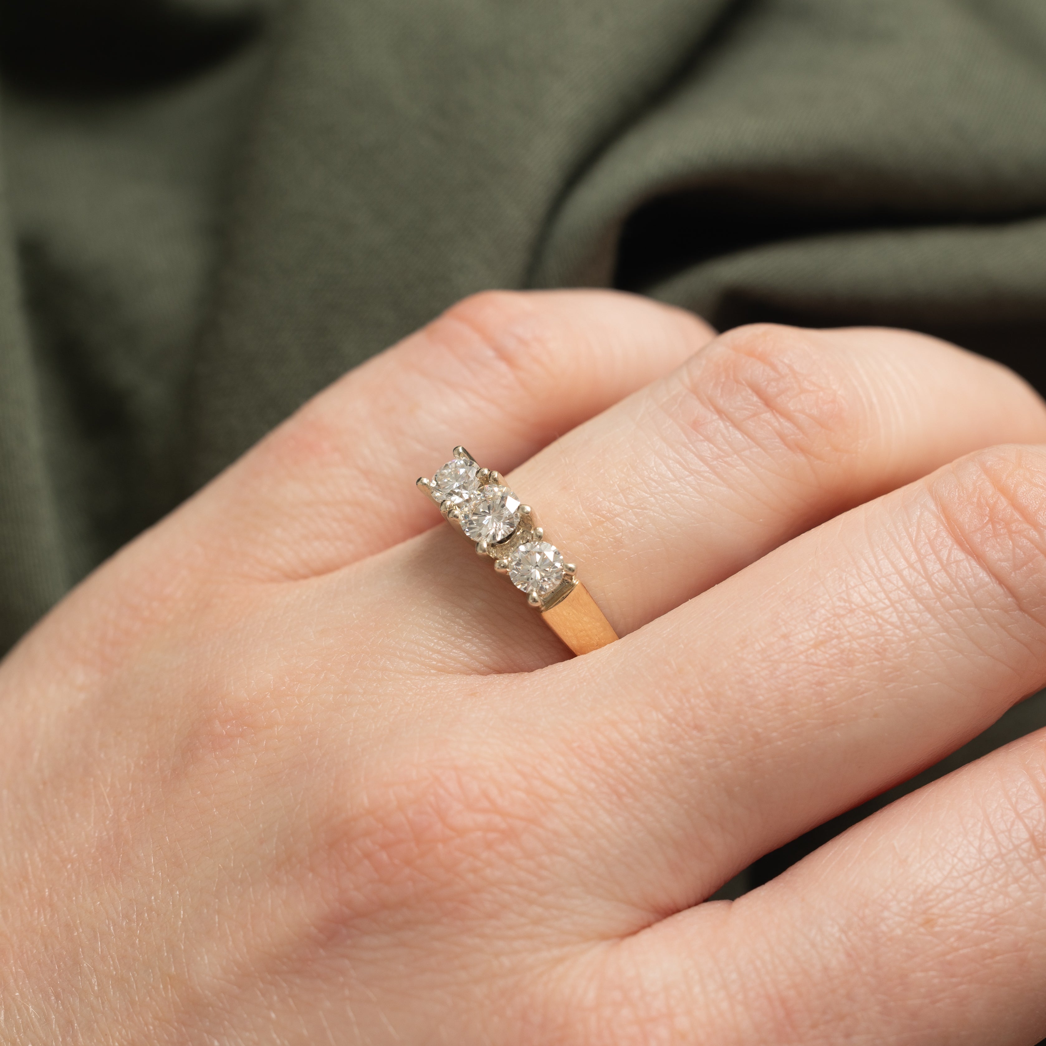 14k Three Stone Diamond Ring | 0.55ctw | SZ 6.75