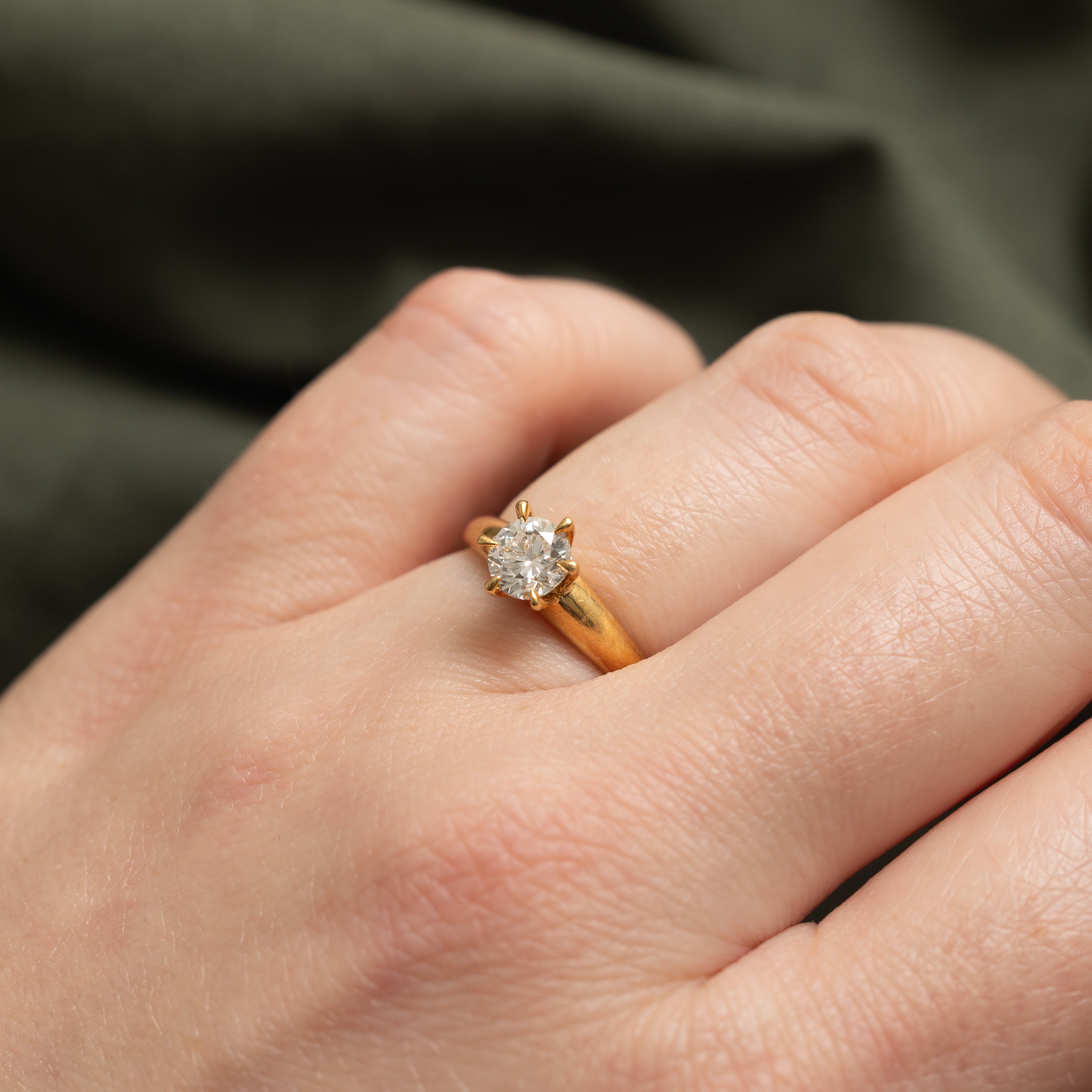 18k Solitaire Six Prong Diamond Ring | 0.55ct SI1 H/I | SZ 4.75