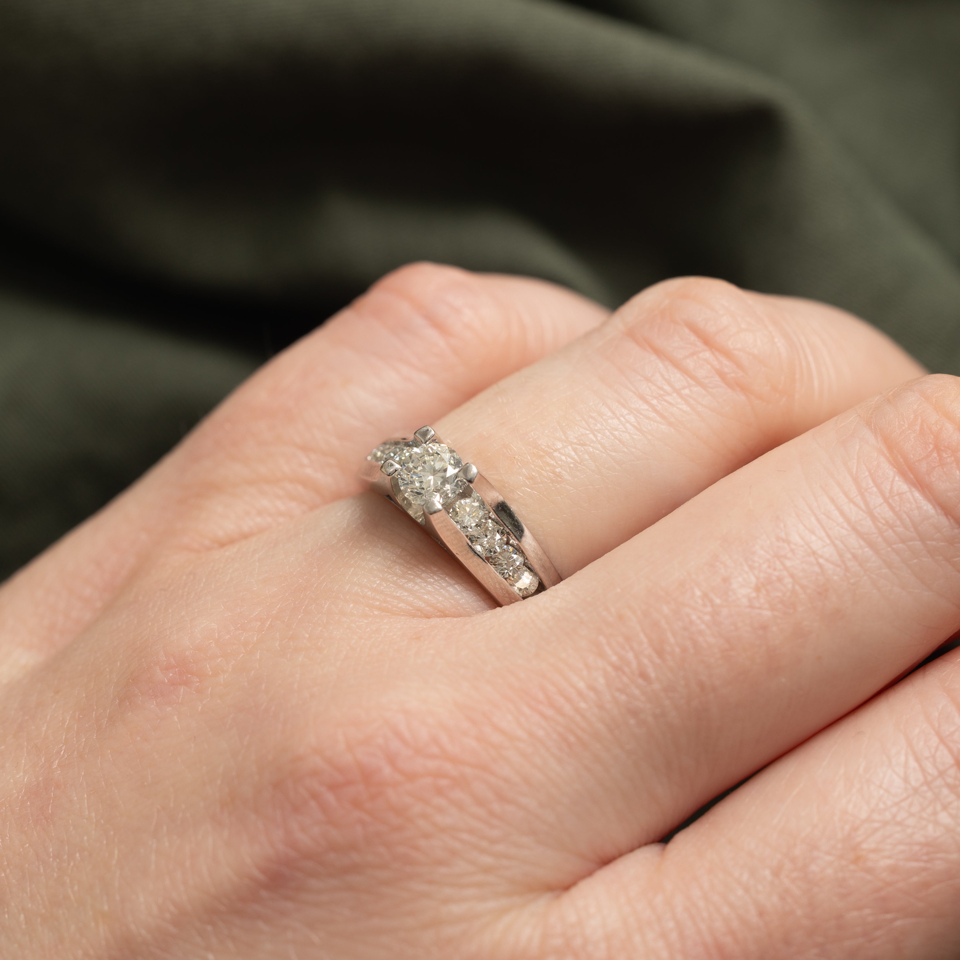 14k Diamond Channel Set Accented Ring | 0.45 SI2/I1 I/J, 0.28ctw | SZ 4.75