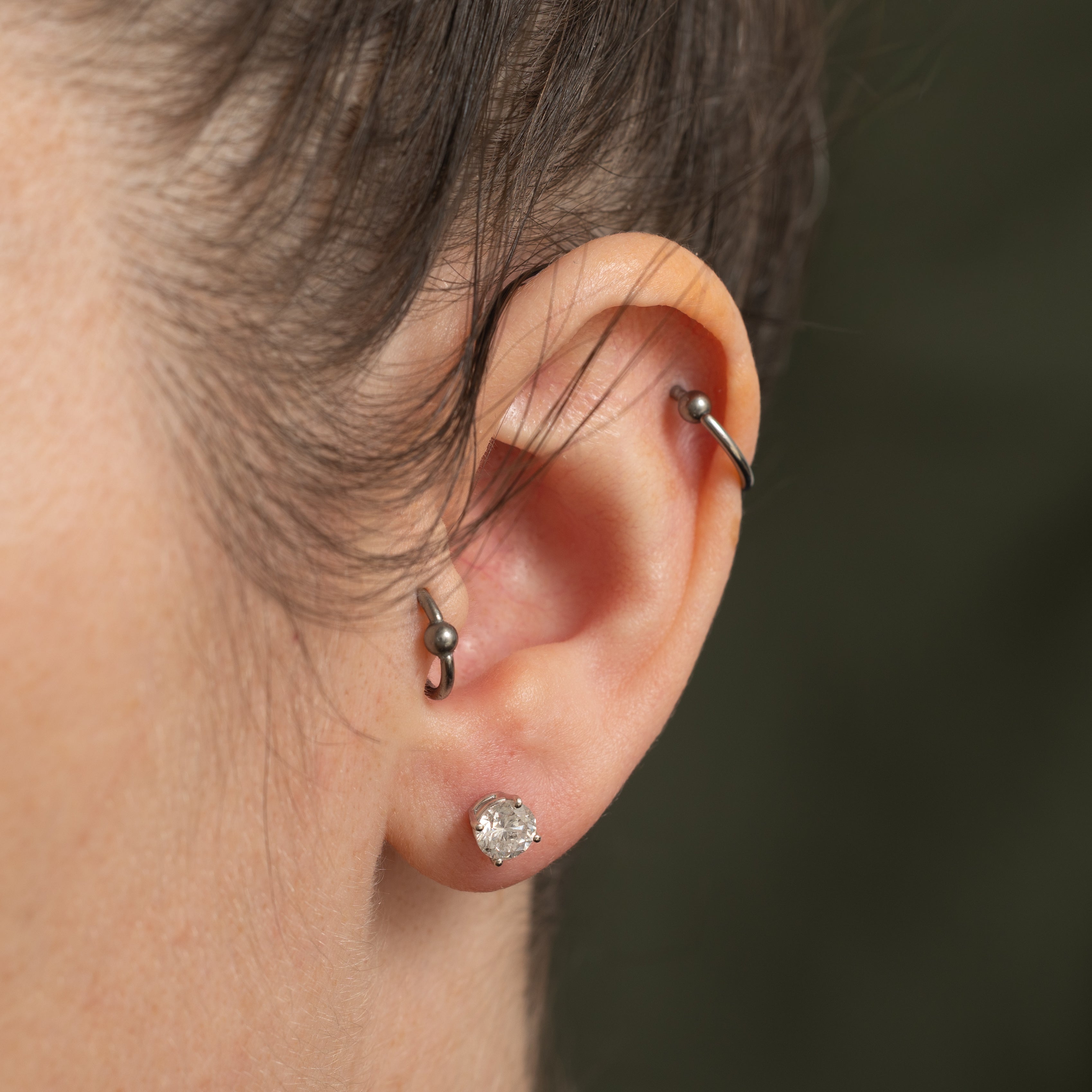 18k Solitaire Diamond Stud Earrings | 2.52ctw I2 I/J