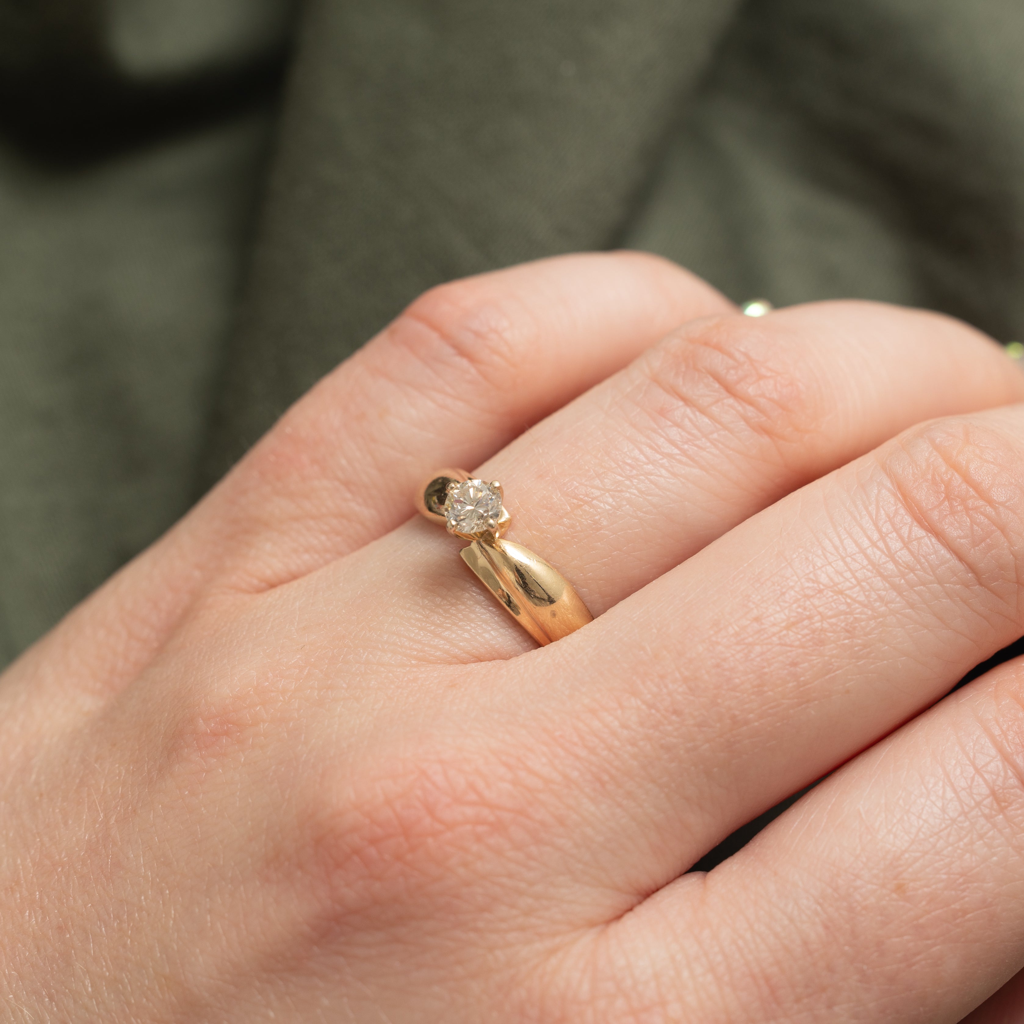 14k Round Brilliant High Set Diamond Ring | 0.27ct I1 L | SZ 6.75