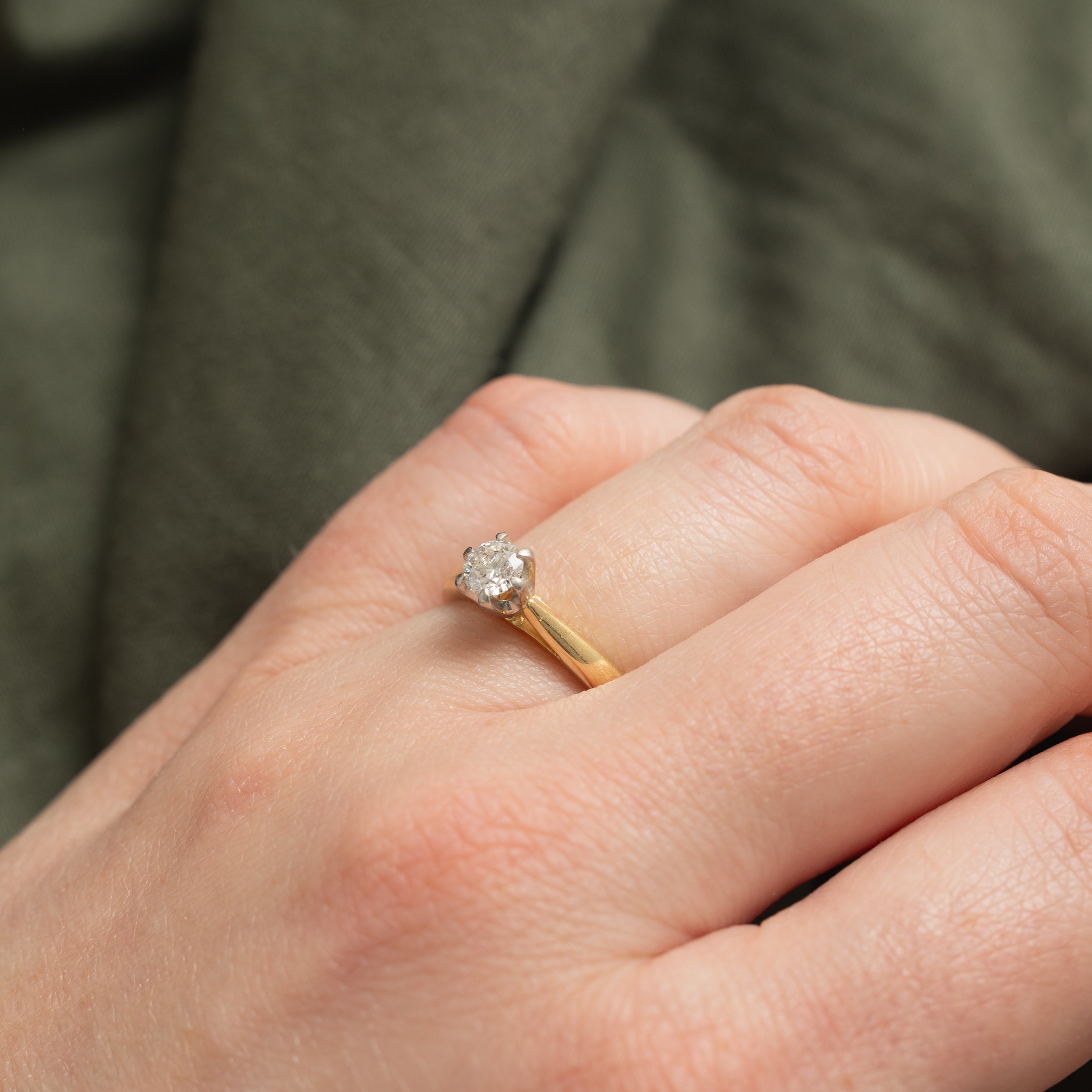 ‘Birks’ 18k Round Brilliant Cut Solitaire Diamond Ring | 0.31ct VS1 G/H | SZ 5