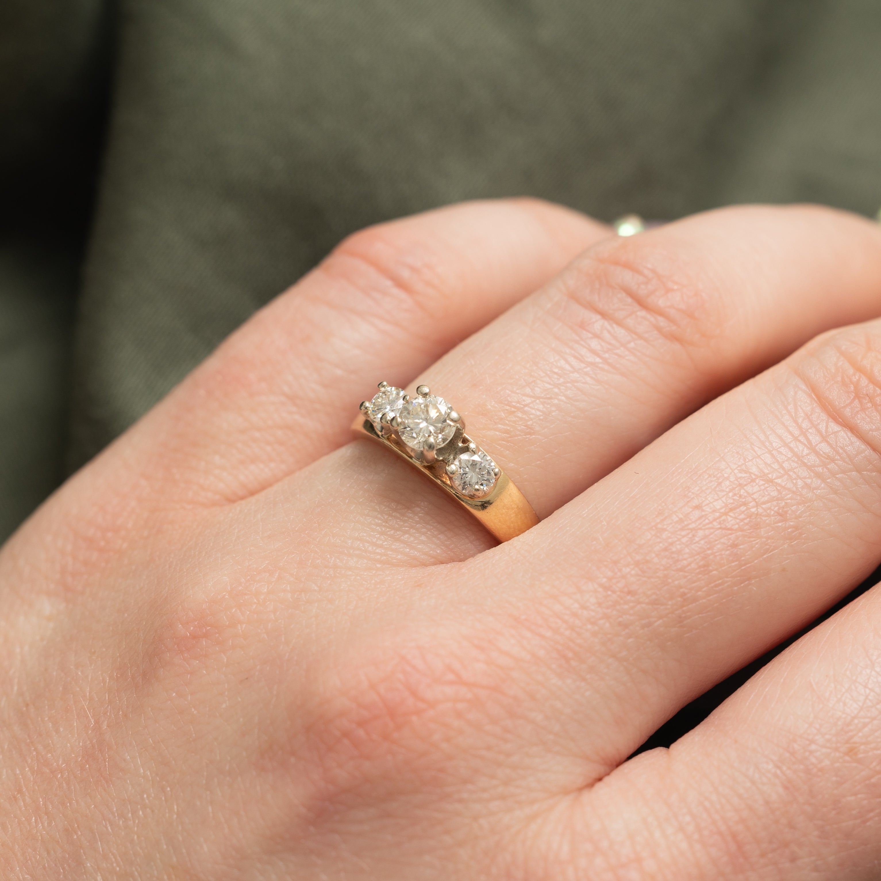 14k Three Stone Diamond Ring | 0.66ctw | SZ 5.5