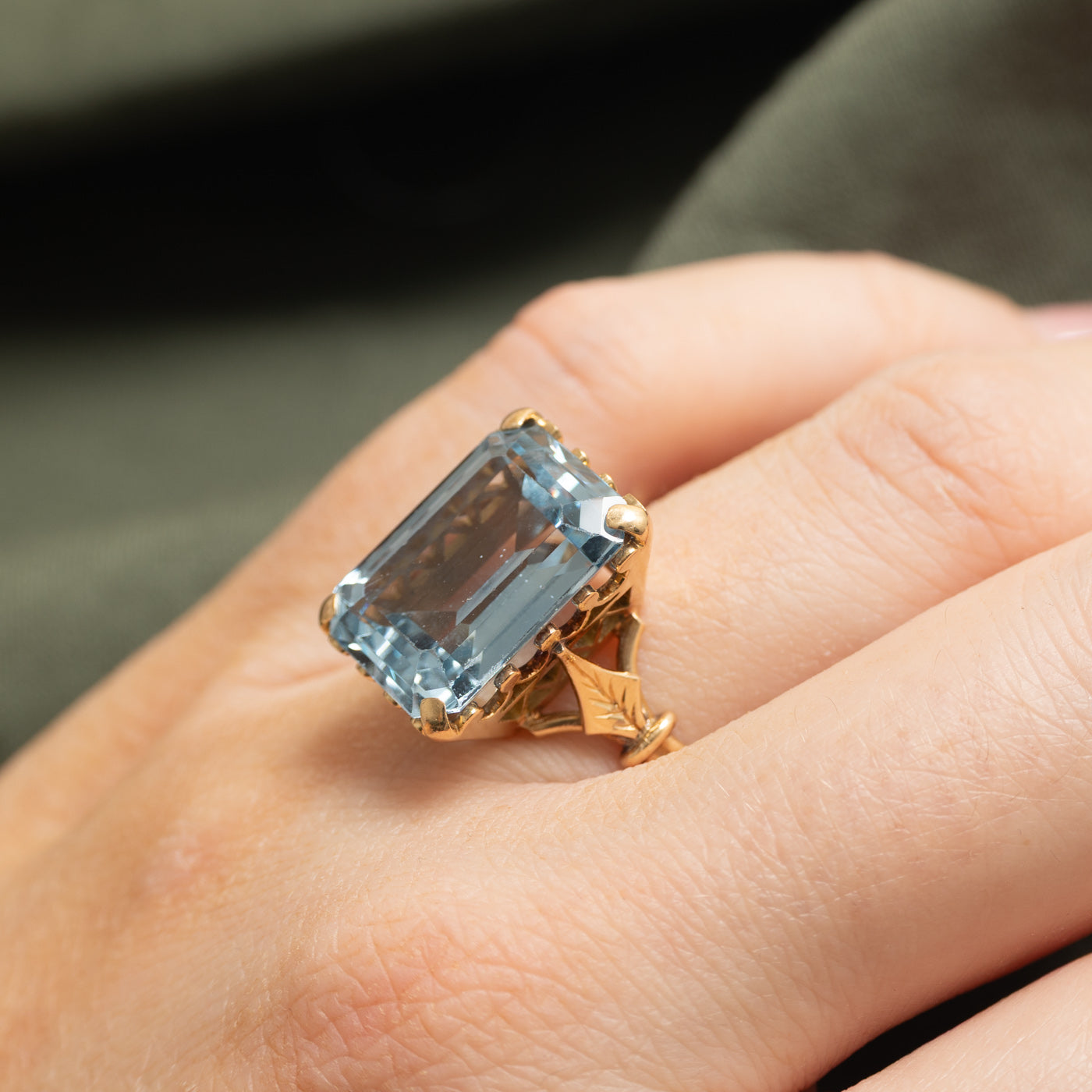 Emerald Cut Synthetic Spinel Cocktail Ring | 12.00ct | SZ 8.0