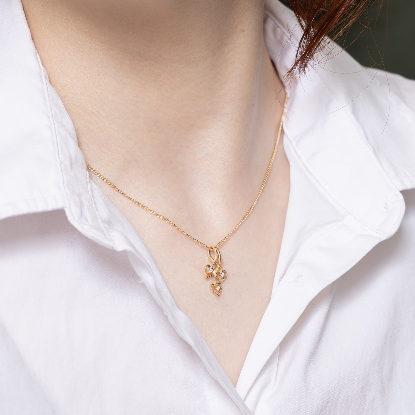 Pendentif Trois Cœurs en Diamants | 0,03 ct