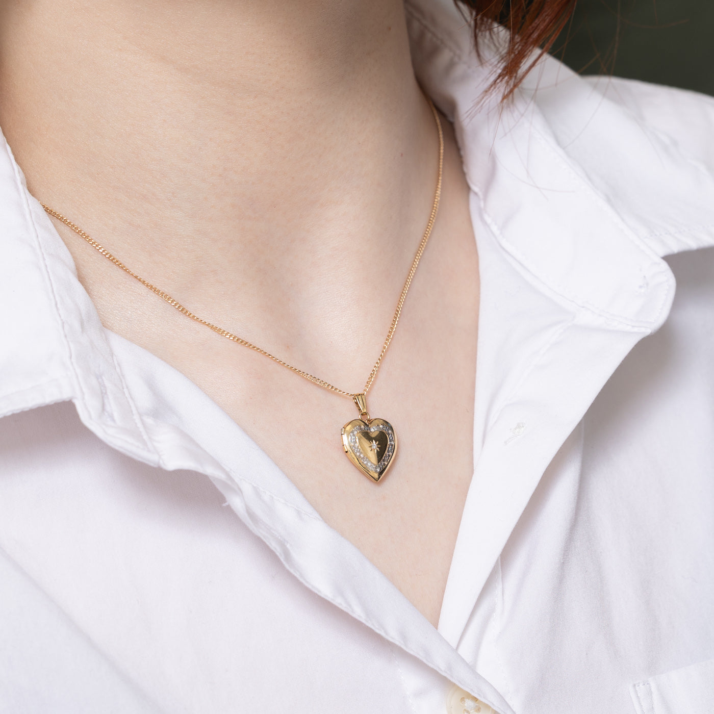 Star Set Diamond Heart Locket | 0.01ct